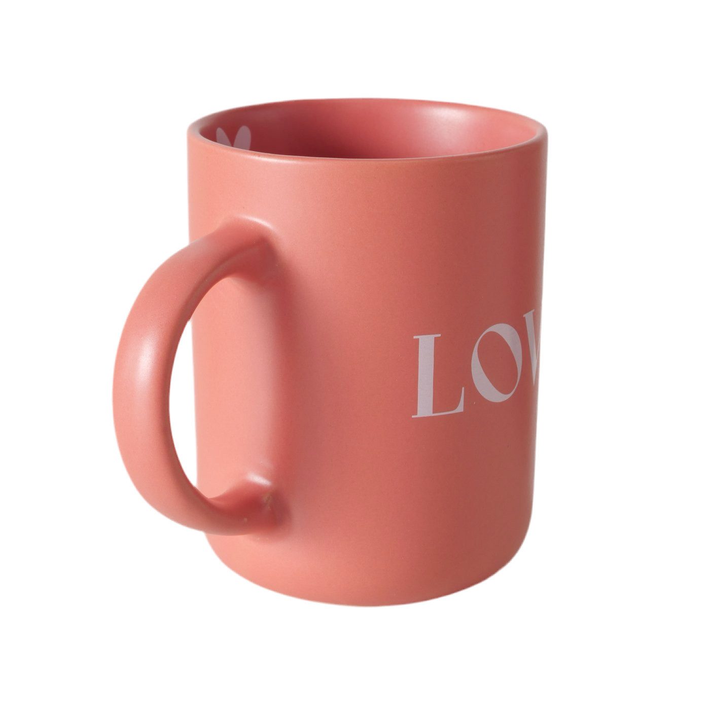 BOLTZE GRUPPE GmbH Becher Jumbobecher Love 2er Set Keramik 420 ml romantisch rosa und rot, 2-tlg.