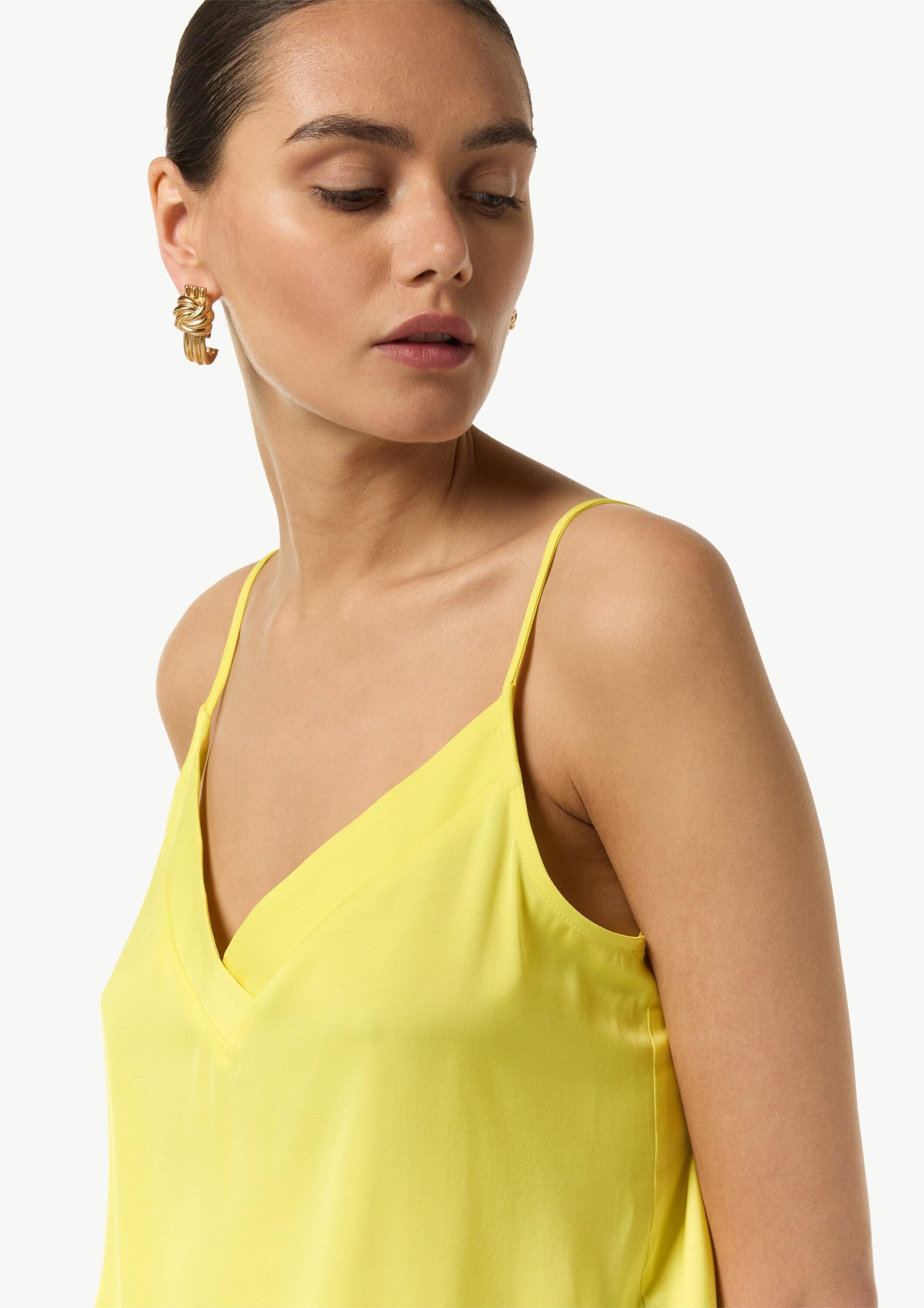 comma Muskelshirt Bluse Spaghetti-Träger-Top aus Satin
