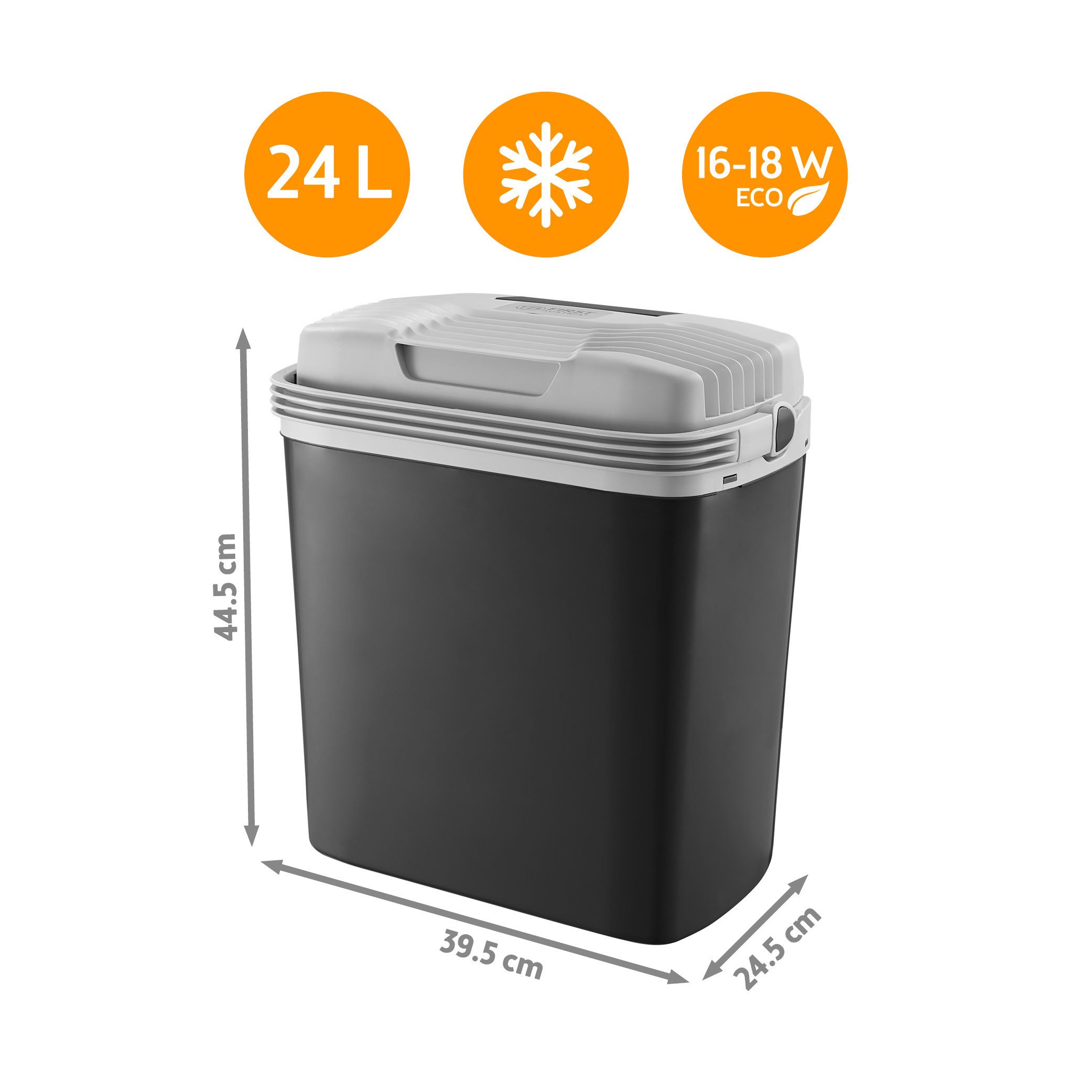 TZS FIRST AUSTRIA Elektrische Kühlbox 19L, Kühlbox, 12V /230V Anschluss, 12-V-Stecker fürs Auto, für Camping, Festivals, Reisen, mit Kühl- und Warmhaltefunktion