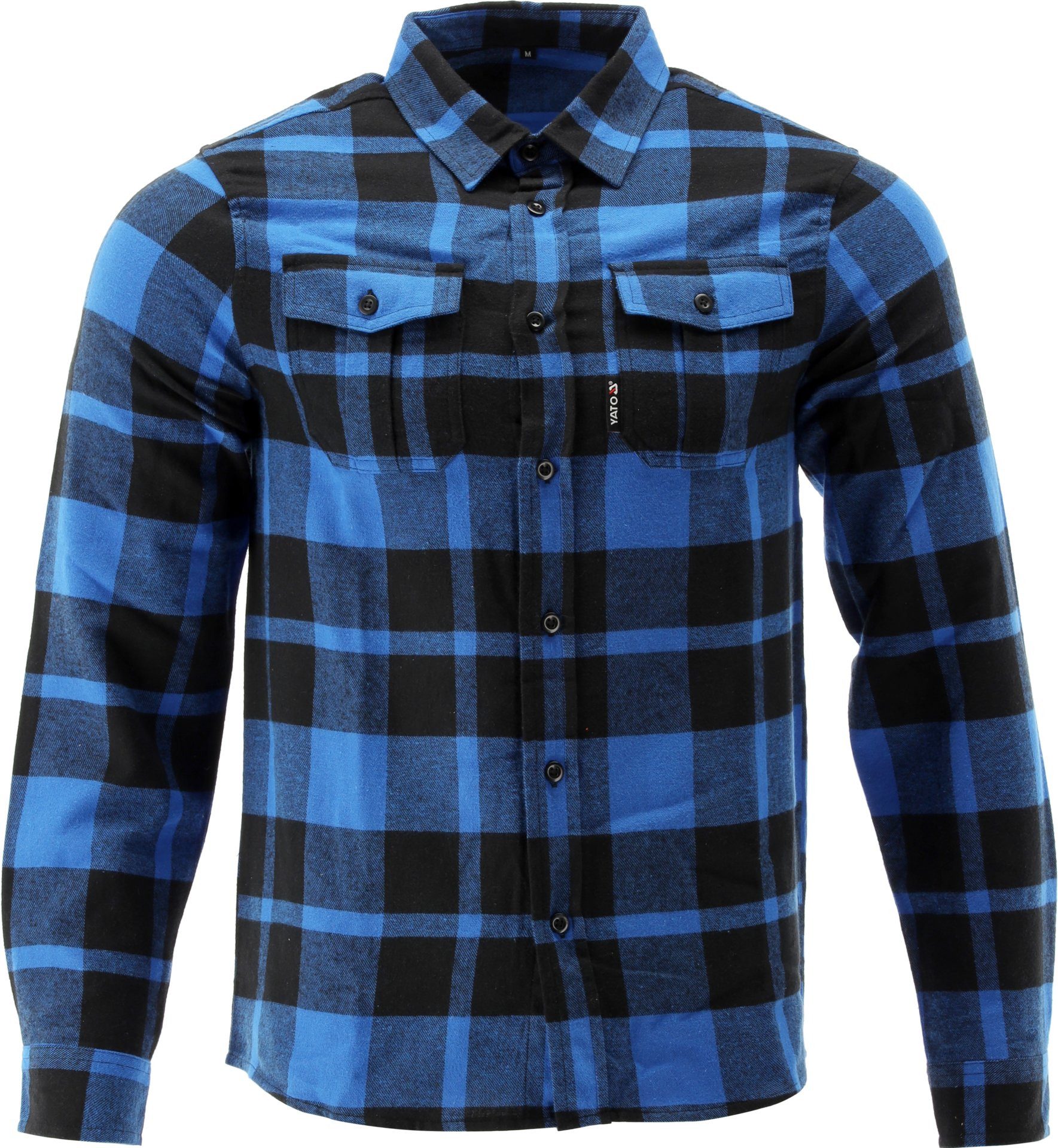 TRIZERATOP Flanellhemd Flanellhemd, Holzfällerhemd, Arbeitshemd blau/schwarz XL