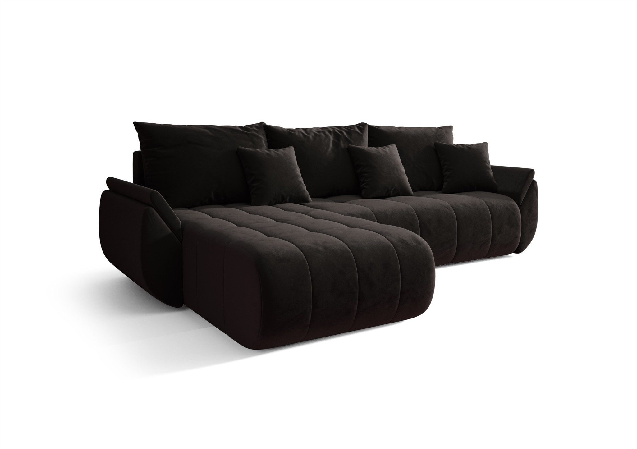 Fun Möbel Ecksofa Sofa Schlafsofa AKITA Stoff Monolith, inkl. 3 Zierkissen, günstig online kaufen