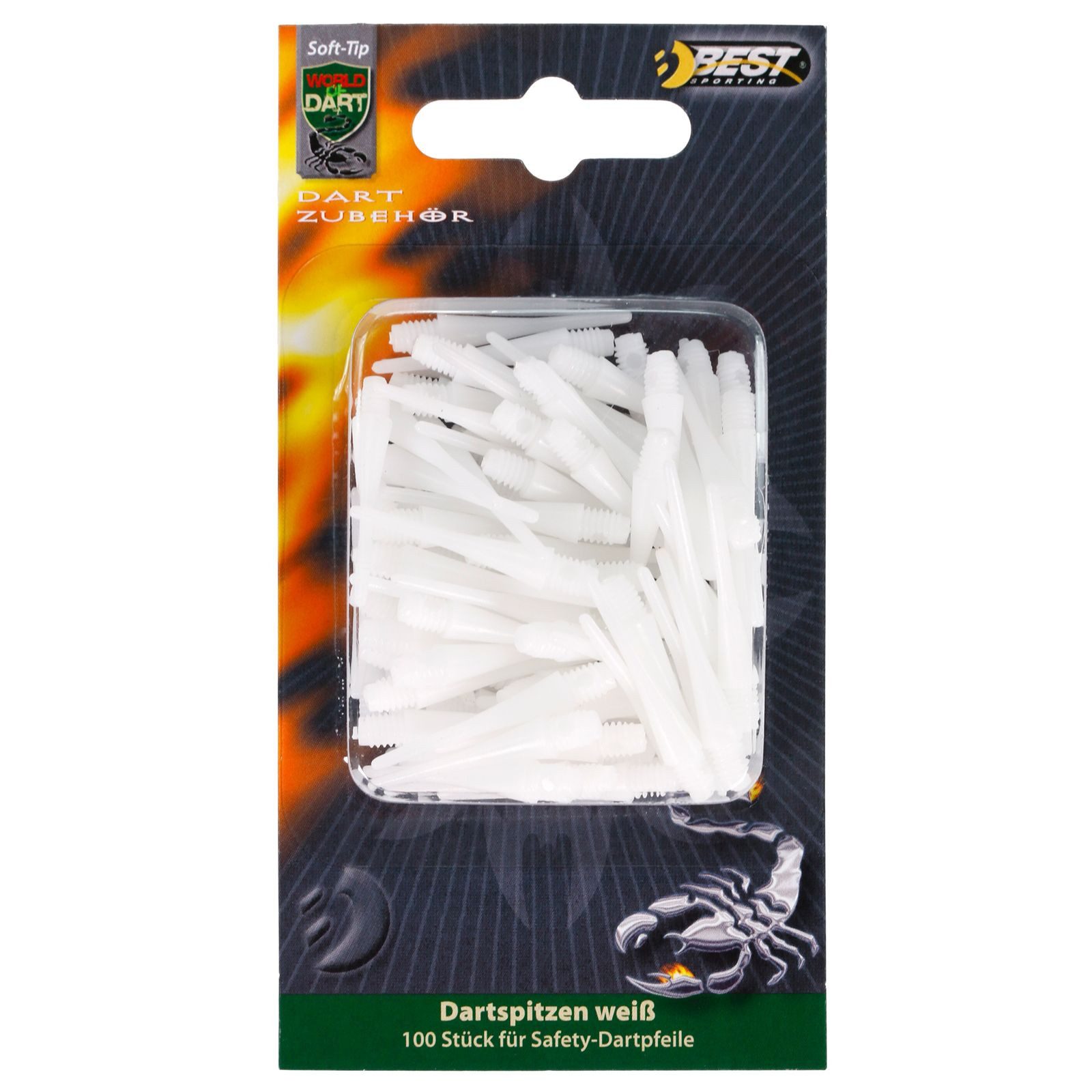 Best Sporting Dartpfeil Dartpfeil Spitzen Nylon, 100 Stück, schwarz, weiß oder rot