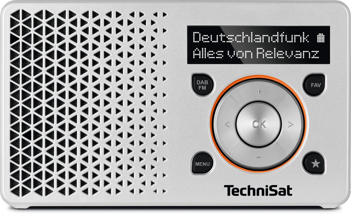 TechniSat DIGITRADIO 1 Digitalradio (DAB) (Digitalradio (DAB), FM-Tuner mit RDS, 1 W, bis zu 10 Stunden Akku, OLED-Display, passive Bassmembran)
