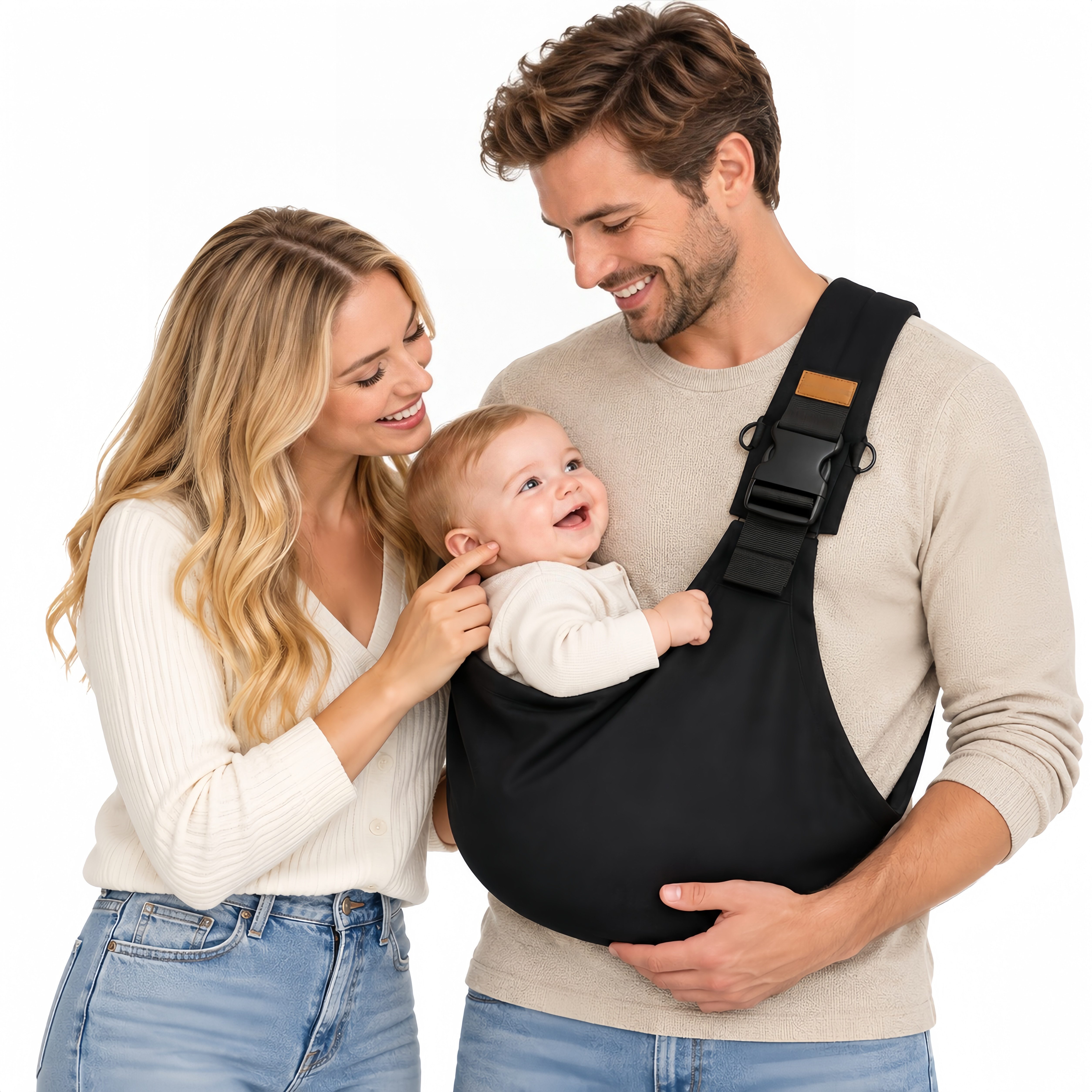 ibettertec Babytrage Babytrage Neugeborene ab Geburt, Kleinkindtrage aus 100% Baumwolle (Ergobaby Babytrage mit Ein-Klick-Schnalle, ergonomische M-Position, für 3,2–20 kg), tragetuch baby neugeboren), babytrage neugeborene ab geburt
