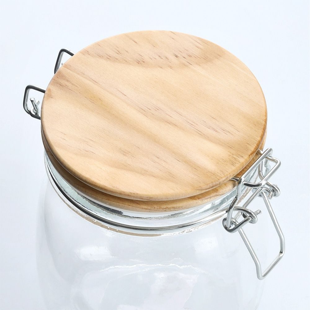 Basera® Vorratsglas Vorratsglas mit Herzmotiv und Bügelverschluss, Glas/Kiefer, (1-tlg), 1000 ml, Ø11 x 17 cm