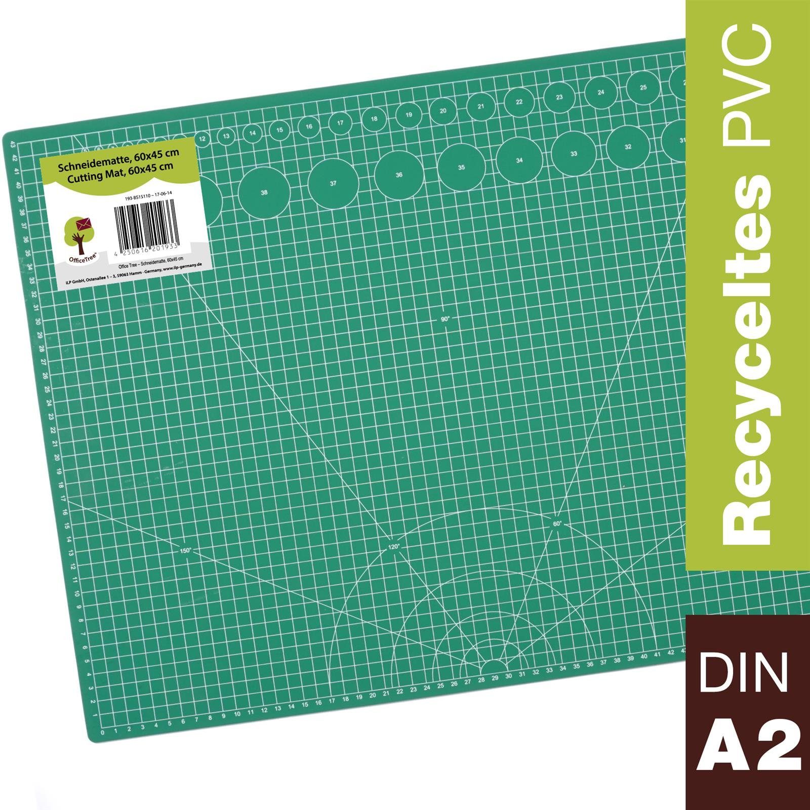 OfficeTree Schneideunterlage OfficeTree® Schneidematte grün - 60x45 cm (A2), 60 x 45 cm selbstheilend