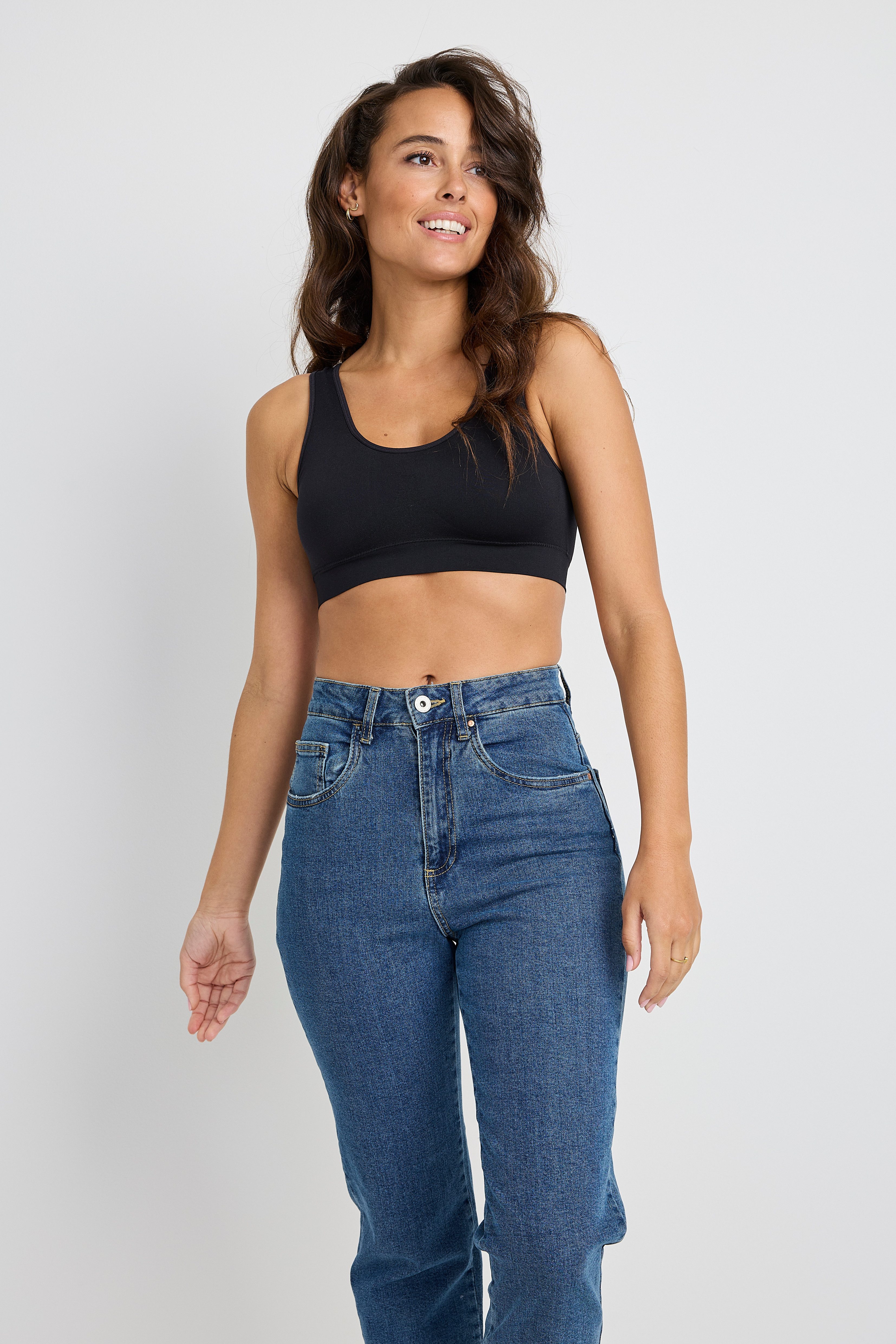 Jockey Bralette Seamfree Stretch (2er Pack) Rundhals, breite Träger, ohne Seitennähte