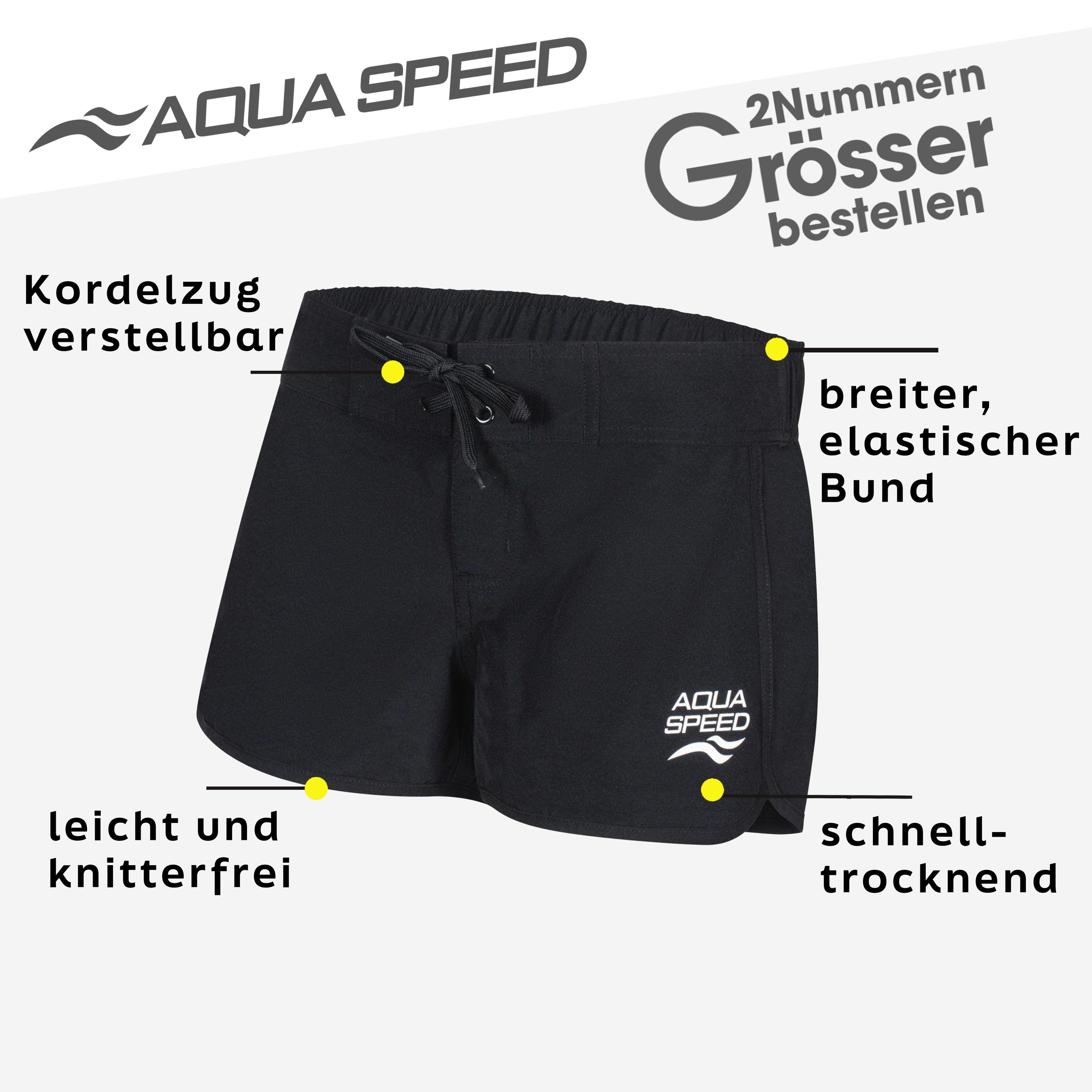 Aqua Speed Boardshorts (Boardshorts – atmungsaktiv, pflegeleicht & elastisch zugleich) Schwarz XL – flexibel, bequem & für Bewegung optimal geschnitten