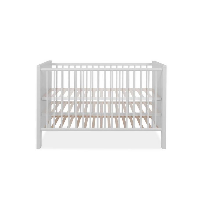 expendio Babymöbel-Set Landström 181 (Spar-Set 2-St) weiß 70x140cm Landhausstil mit Schlupfsprossen höhenverstellbarer Rost PP9216