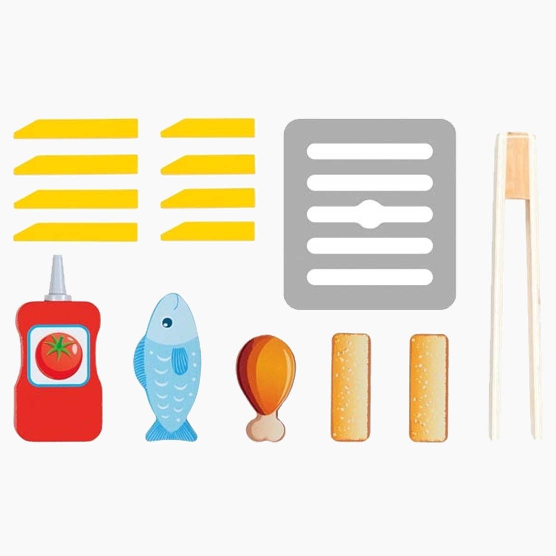 goki Kinder-Toaster Airfryer mit Zubehör, (packung, 16-tlg., set), Perfekt für Spielküche, Bistro und Kaufladen
