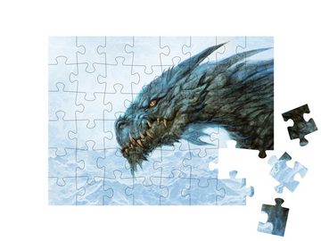 puzzleYOU Puzzle Wilder Eisdrache, digitale Illustration, 48 Puzzleteile, puzzleYOU-Kollektionen Drache, Tiere aus Fantasy & Urzeit