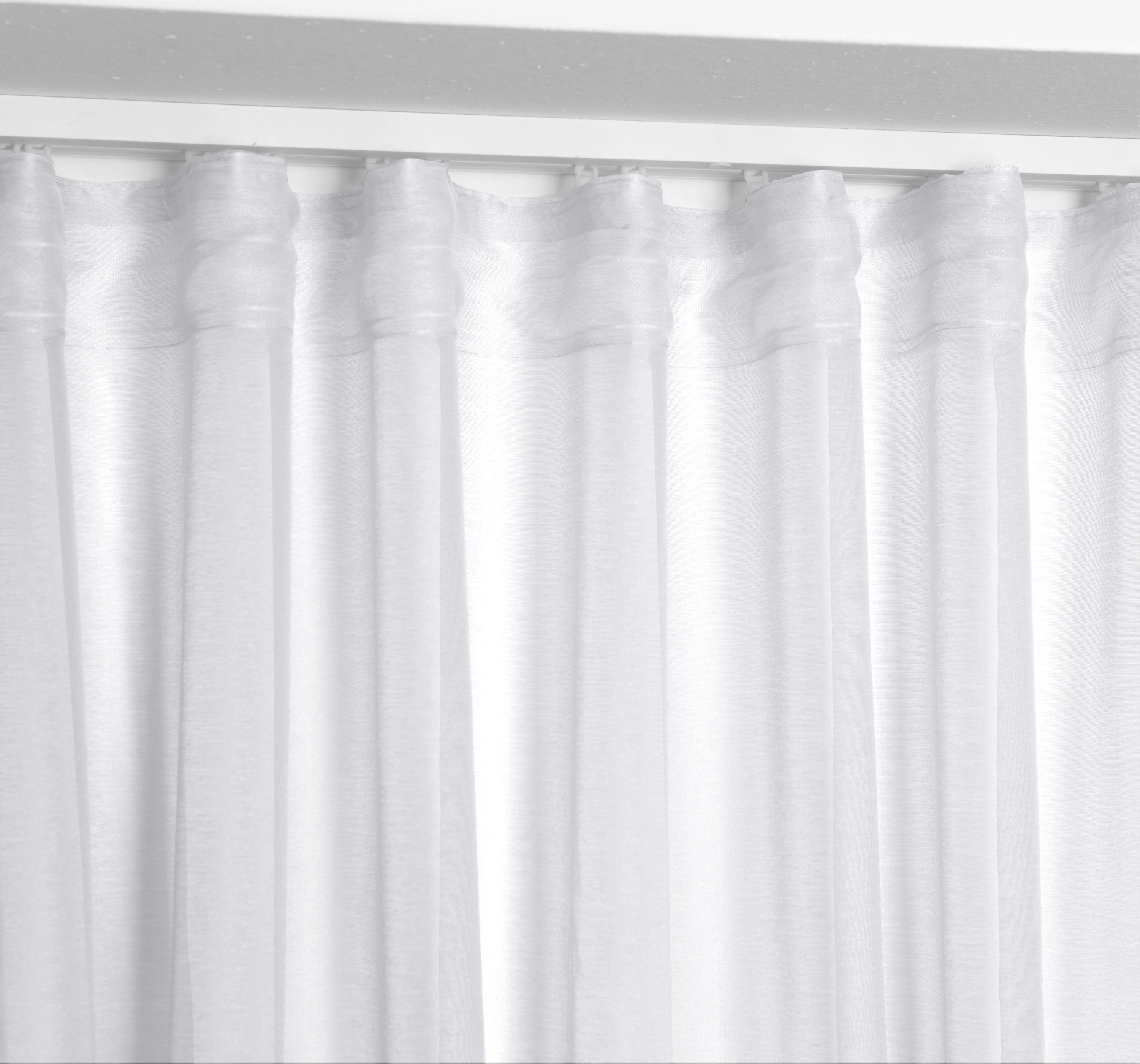 Gardine Transparente Gardine Dolly, wählbar mit Kräusel- und Ösen- Aufhängung, Beautex, Kräuselband (1 St), transparent Weiß