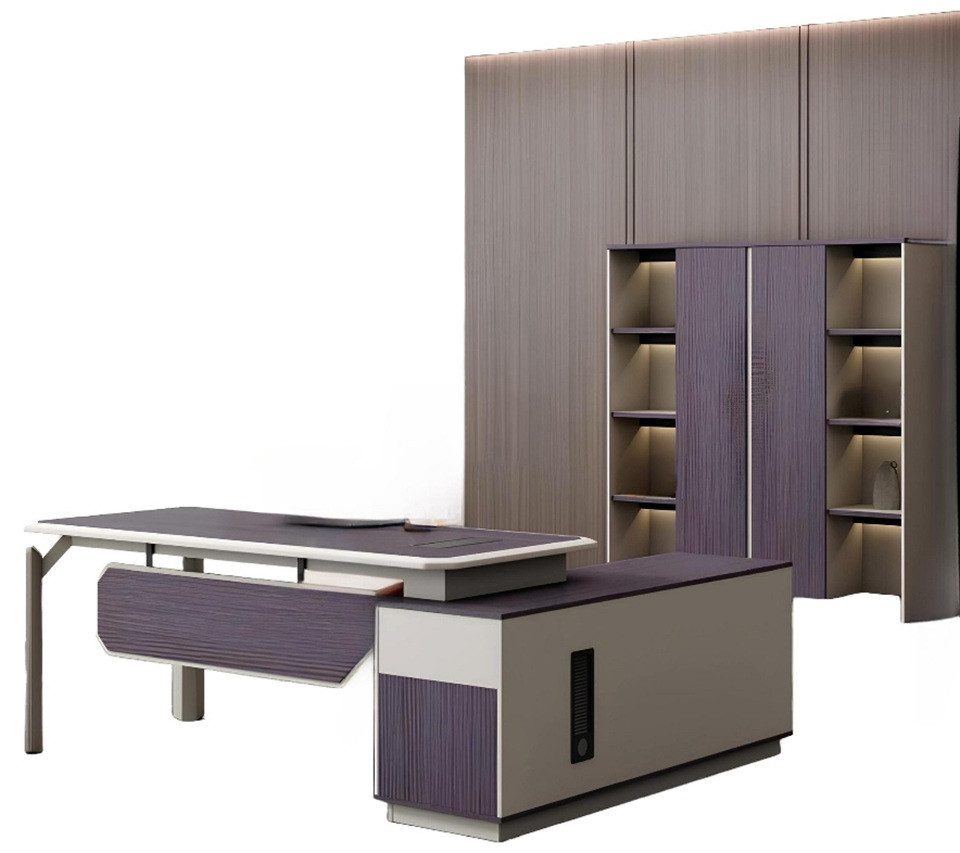 JVmoebel Aktenschrank Eleganter Designer Eckschreibtisch mit praktischem Aktenschrank (Eckschreibtisch + Aktenschrank) Made in Europa