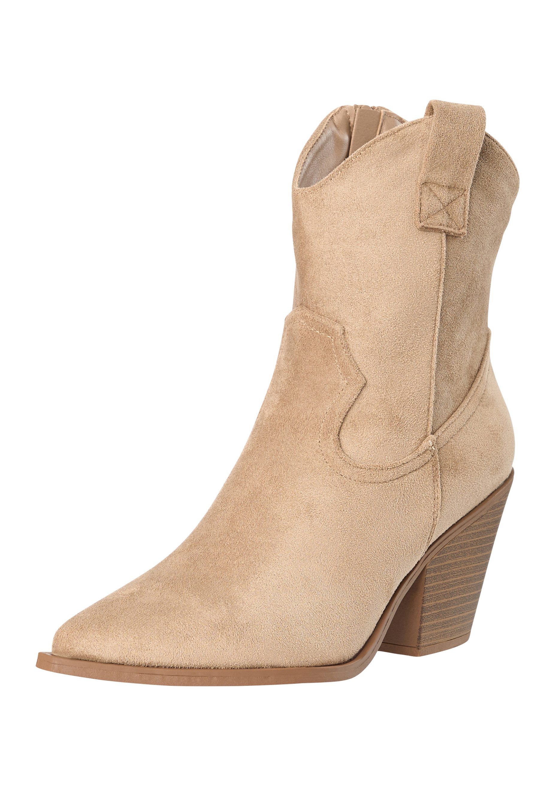 Day Vine Damen Western Cowboy Boots mit Blockabsatz und spitzer Form Stiefelette