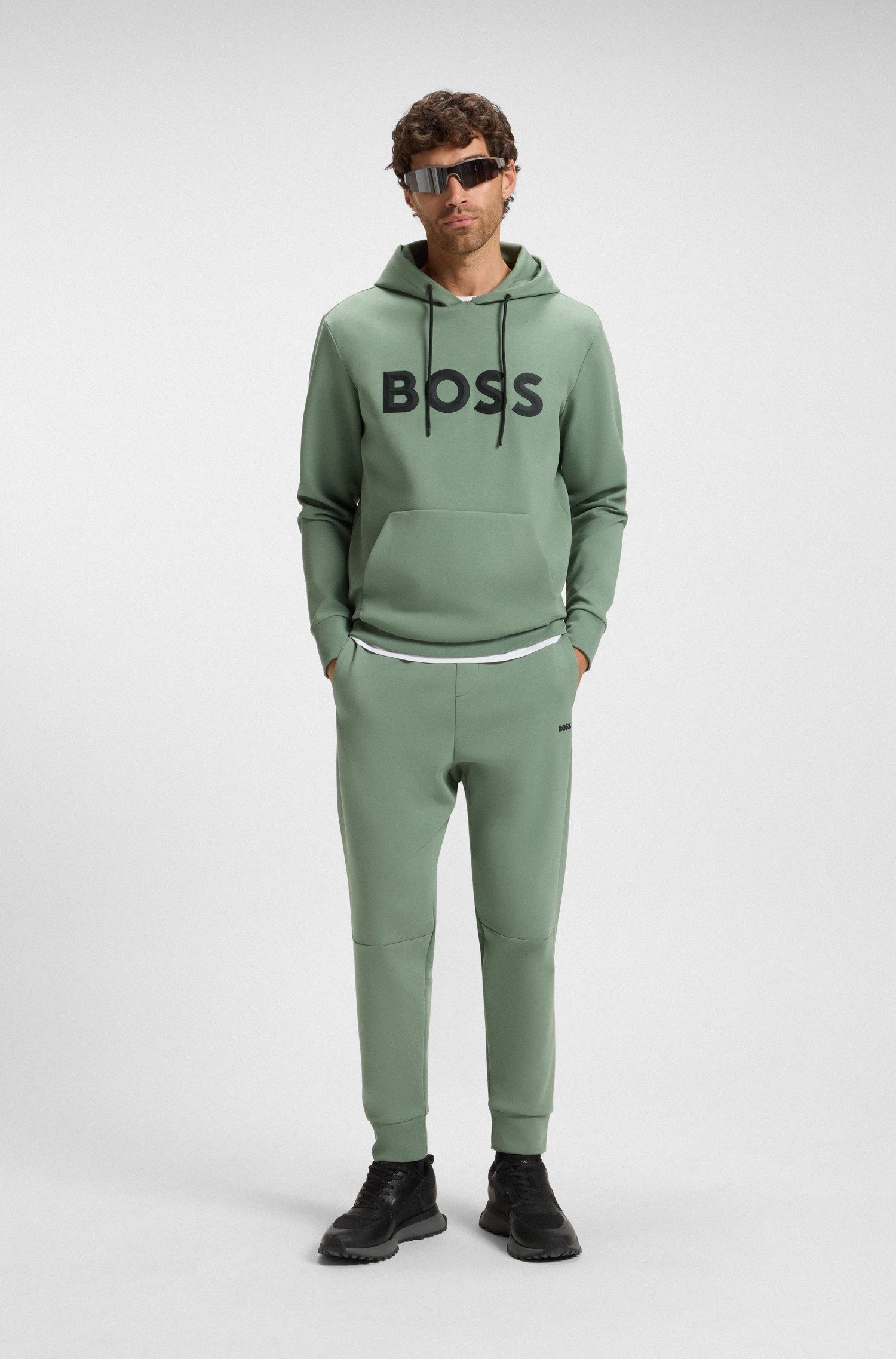 BOSS GREEN Kapuzensweatshirt Soody Zone mit Kängurutasche, regular fit, Logodruck