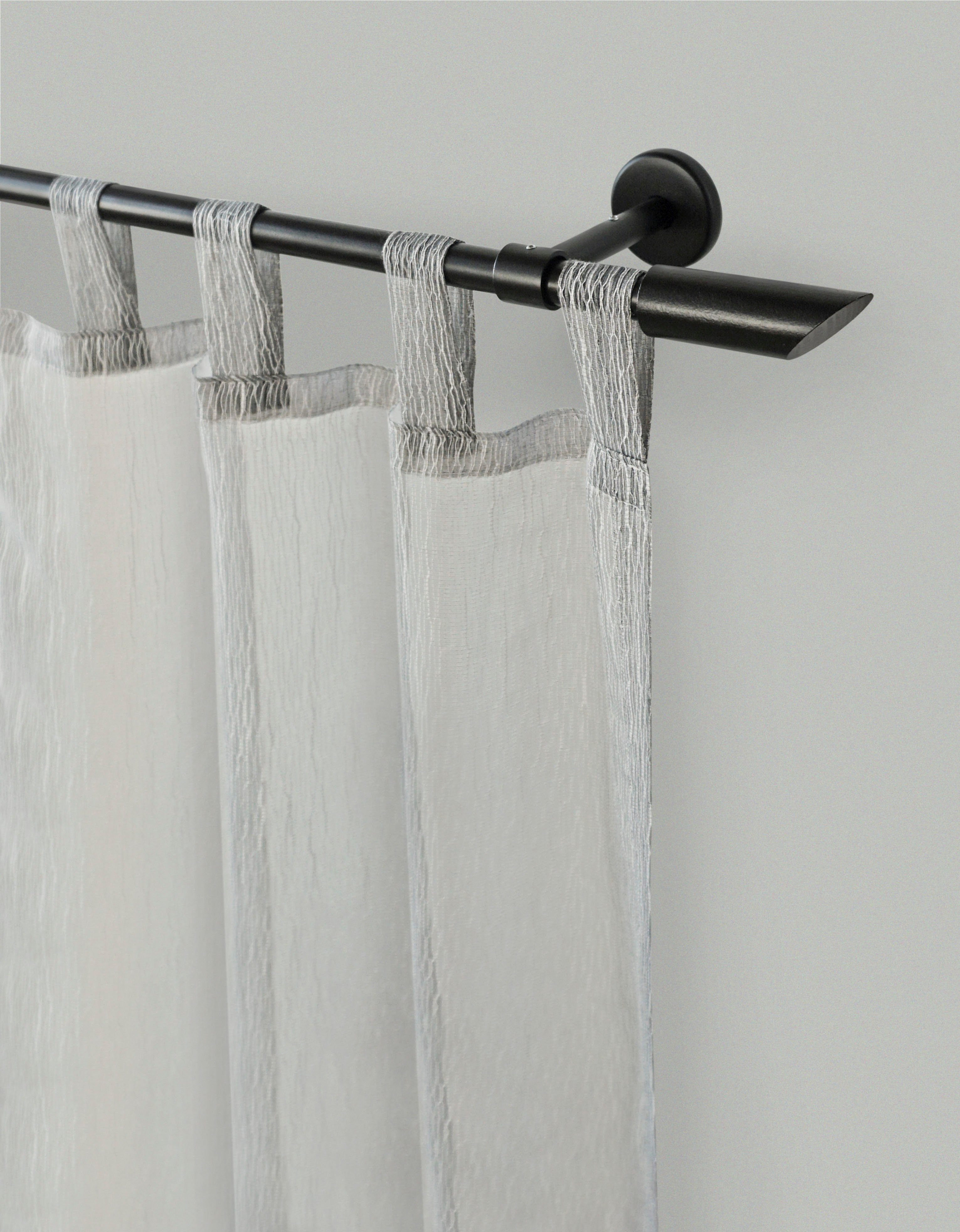 GARESA Gardinenstange ZYLI, Ø 16 mm, 1-läufig, Wunschmaßlänge, mit Bohren, verschraubt, Holzwerkstoff, Metall, Vorhanggarnitur, verlängerbar, Knopf abgeschrägt, ohne Ringe