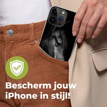 MuchoWow Handyhülle Pferde - Porträt - Schwarz - Tiere, Handyhülle Telefonhülle Apple iPhone 14 Pro Max
