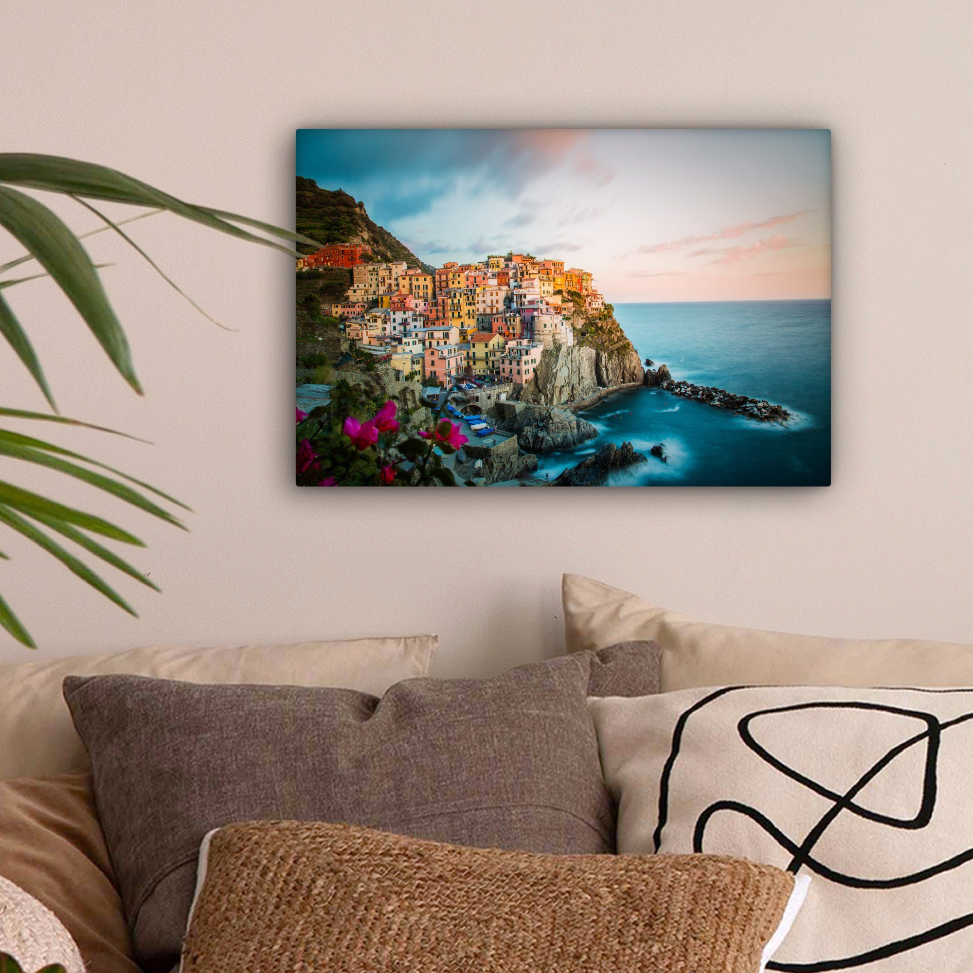 Leinwandbild OneMillionCanvasses® Monterosso, St), Italien (1 30x20 Wanddeko, Felsen Wandbild - cm - Leinwandbilder, Aufhängefertig,