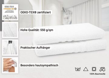 ZOLLNER Duschtücher, Walkfrottier (2-St), 70 x 140 cm, 100% Baumwolle, vom Hotelwäschespezalisten