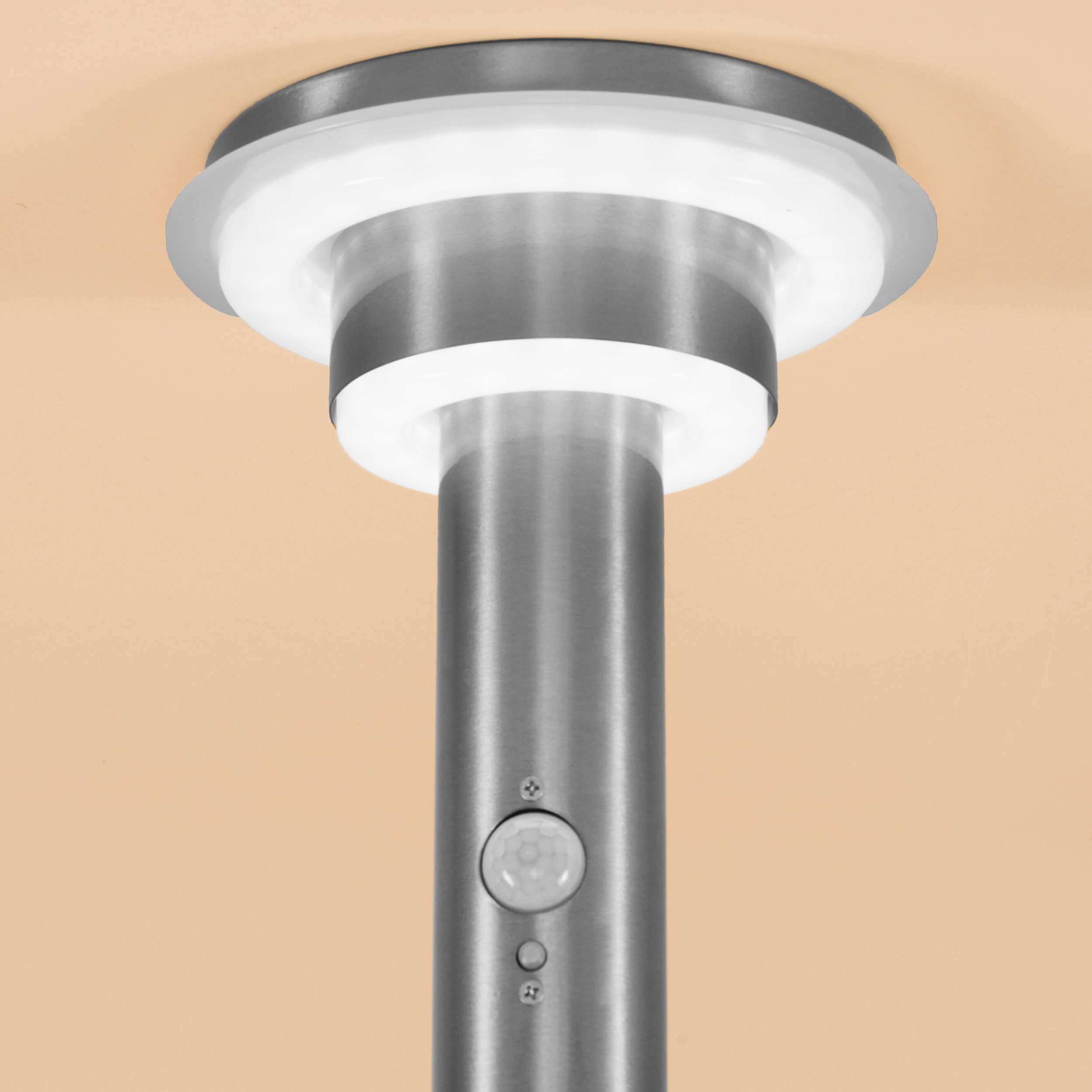 esotec LED Solarleuchte PIR Edelstahl Standleuchte Tini H=45cm 4000K 40 LEDs outdoor 102596