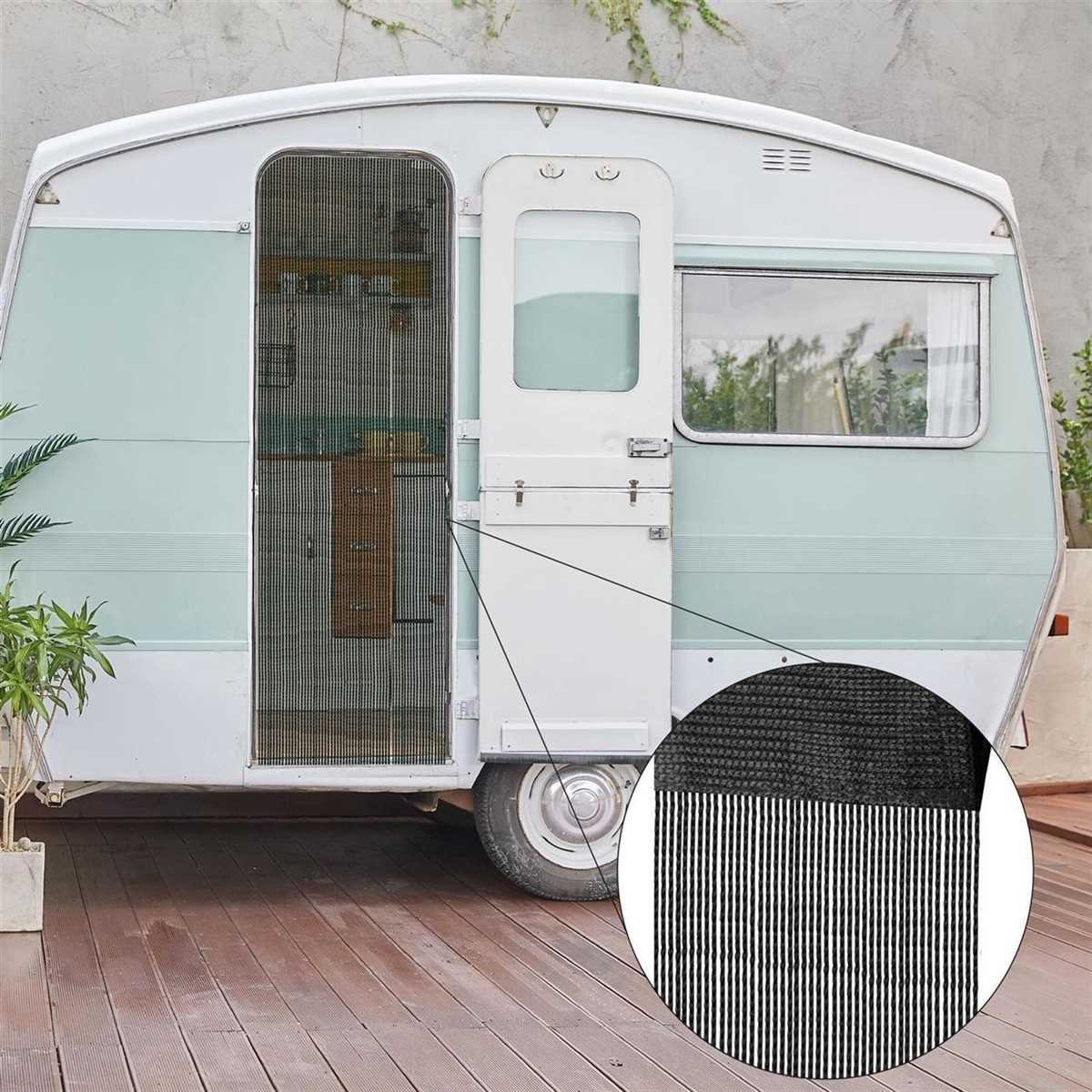 für Türvorhang Bestlivings, St), halbtransparent, Fadenvorhang Wohnmobil Schwarz Carvan (1 (56x185cm), ideal Stangendurchzug Vorhang, als Wohnwagen Camping Fadengardine /