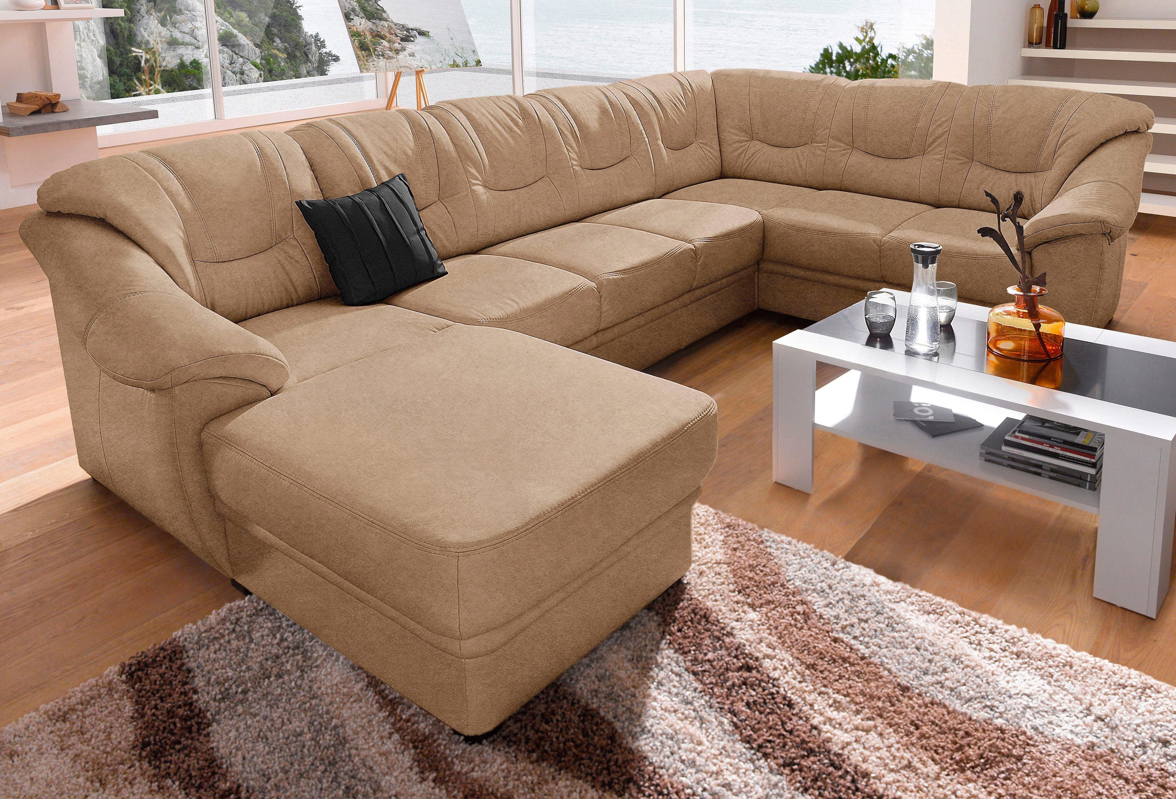 sit&more Wohnlandschaft Savona U-Form, B: 320 cm, optional Bettfunktion, Federkern
