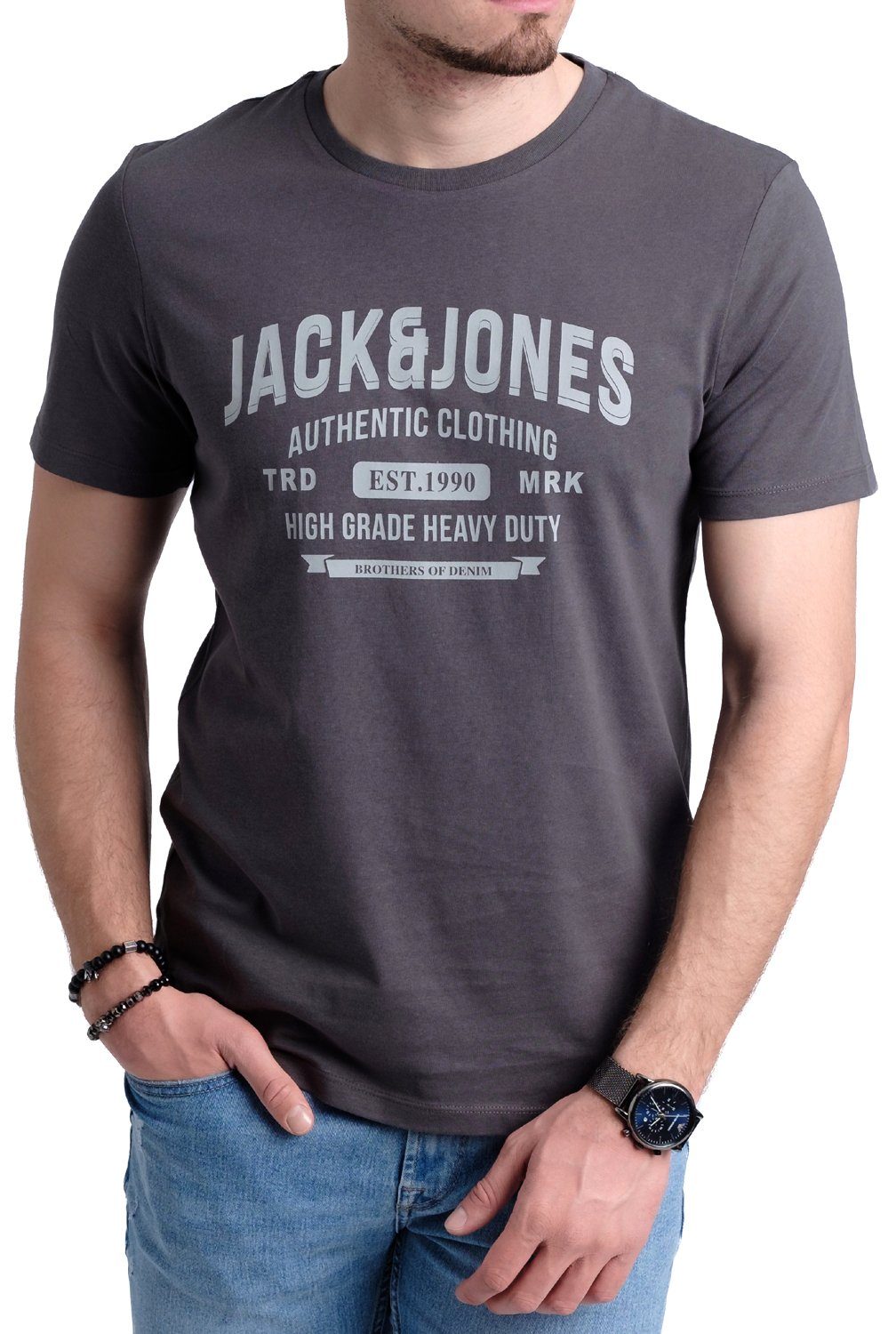 Aufdruck OPT Jack Set, 5er-Pack) Jones (Spar mit T-Shirts & Print-Shirt 5er 3 aus Baumwolle Mix