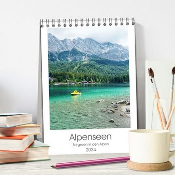 CALVENDO Wandkalender Alpenseen (Tischkalender 2024 DIN A5 hoch), CALVENDO Monatskalender