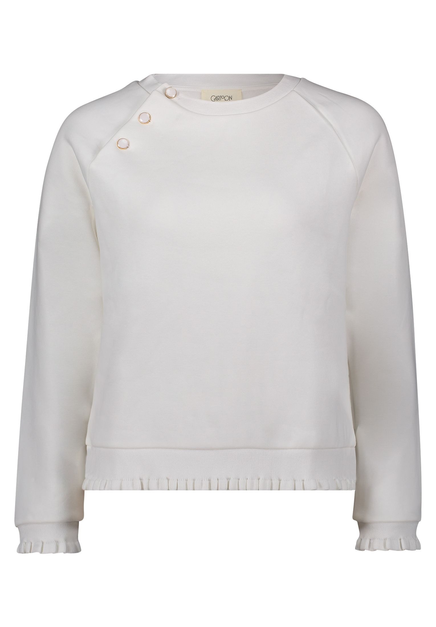 Cartoon Sweatshirt "Cartoon Sweatshirt mit Rippbündchen", Rüschen günstig online kaufen