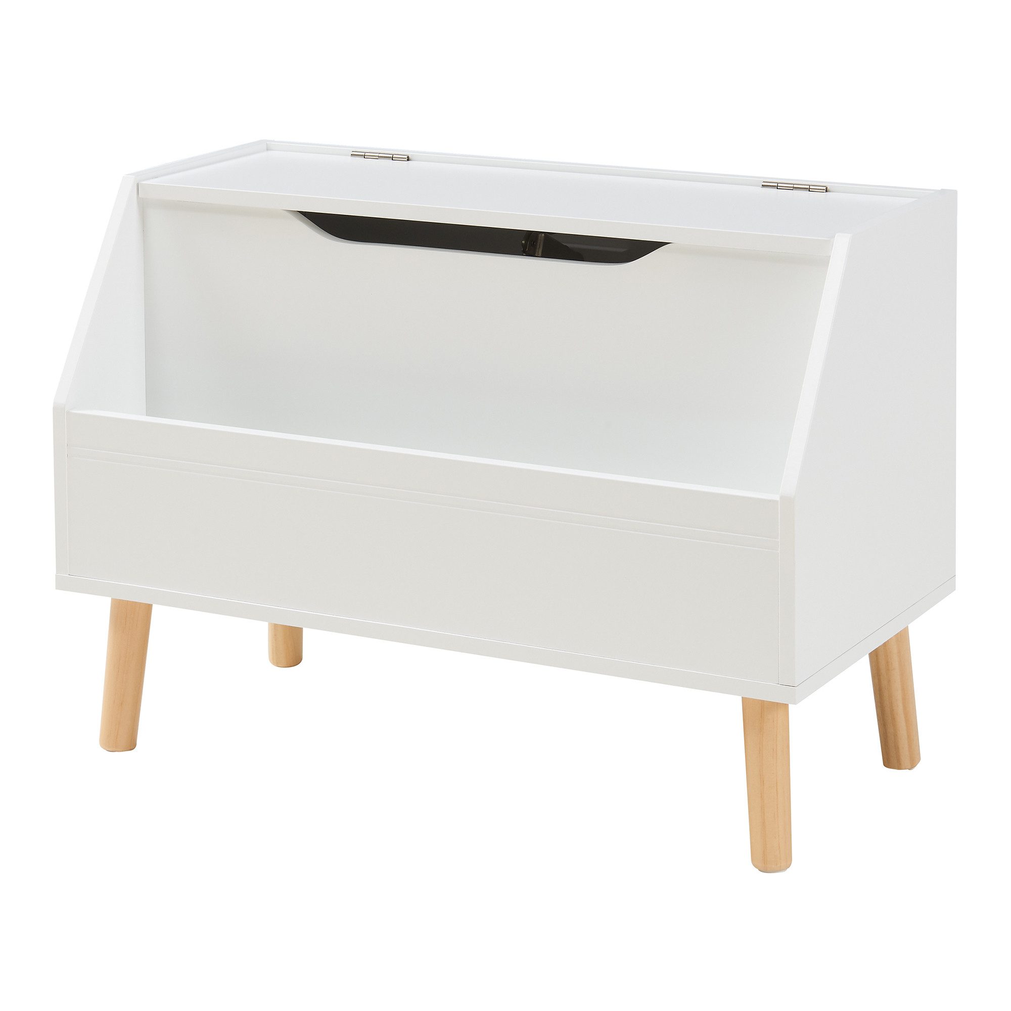 en.casa Spielzeugtruhe, »Aavanrar« mit Deckel 60 x 30 x 43 cm Weiß günstig online kaufen