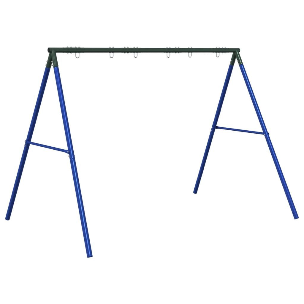 vidaXL Schaukelkombination 2735 cm Schaukelgestell mit 6 Haken Blau Stahl