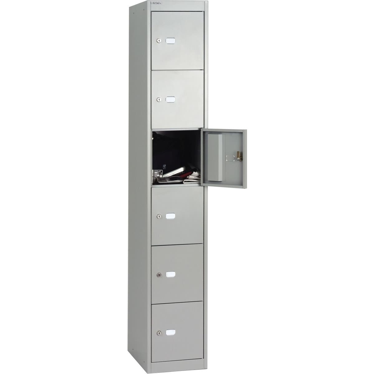 Bisley Garderobenschrank Garderobenschrank 6 Fächer lichtgrau