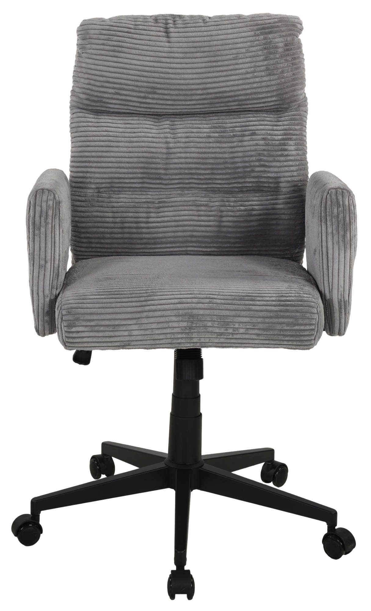 Duo Collection Bürostuhl Charly, Taschenfederkern, in grau, Kordstoff - 64x96x64cm (BxHxT)