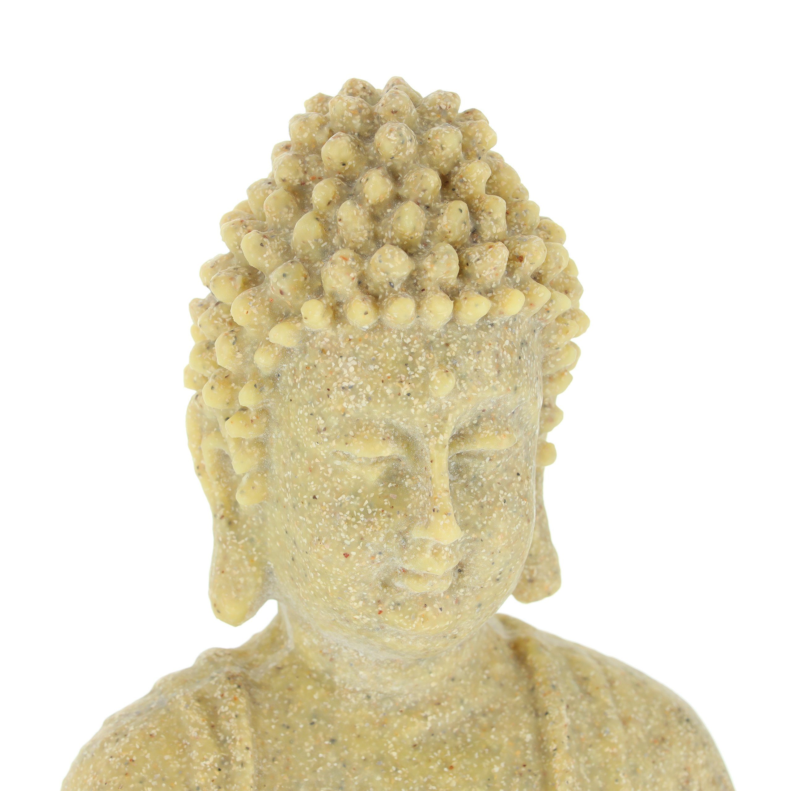 relaxdays Buddhafigur Buddha Figur sitzend Sand Beige cm, 30