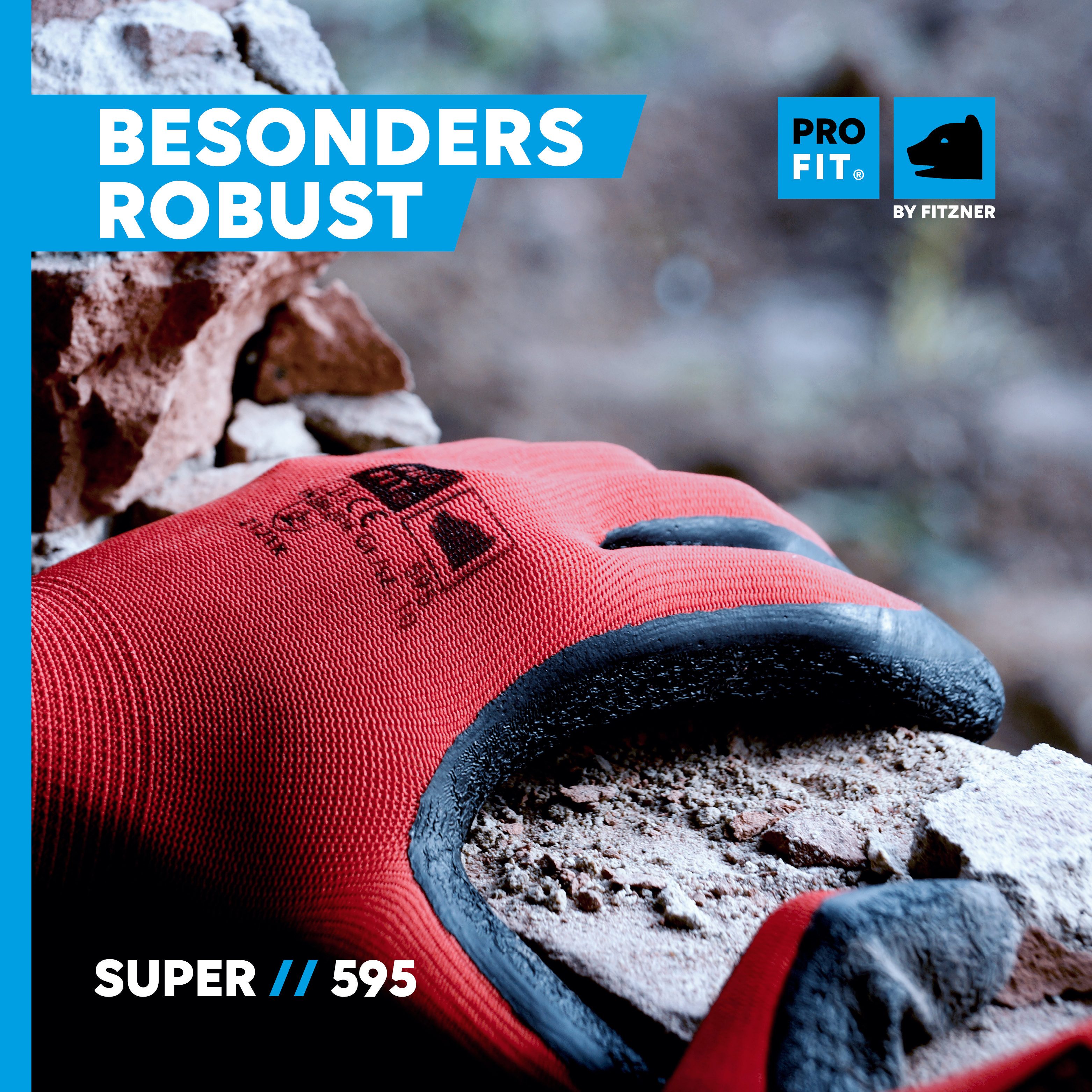 PRO FIT Mechaniker-Handschuhe Latex-Feinstrickhandschuh, Arbeitshandschuhe, Unisex (12, Paar) Wasserdichte Handinnenfläche