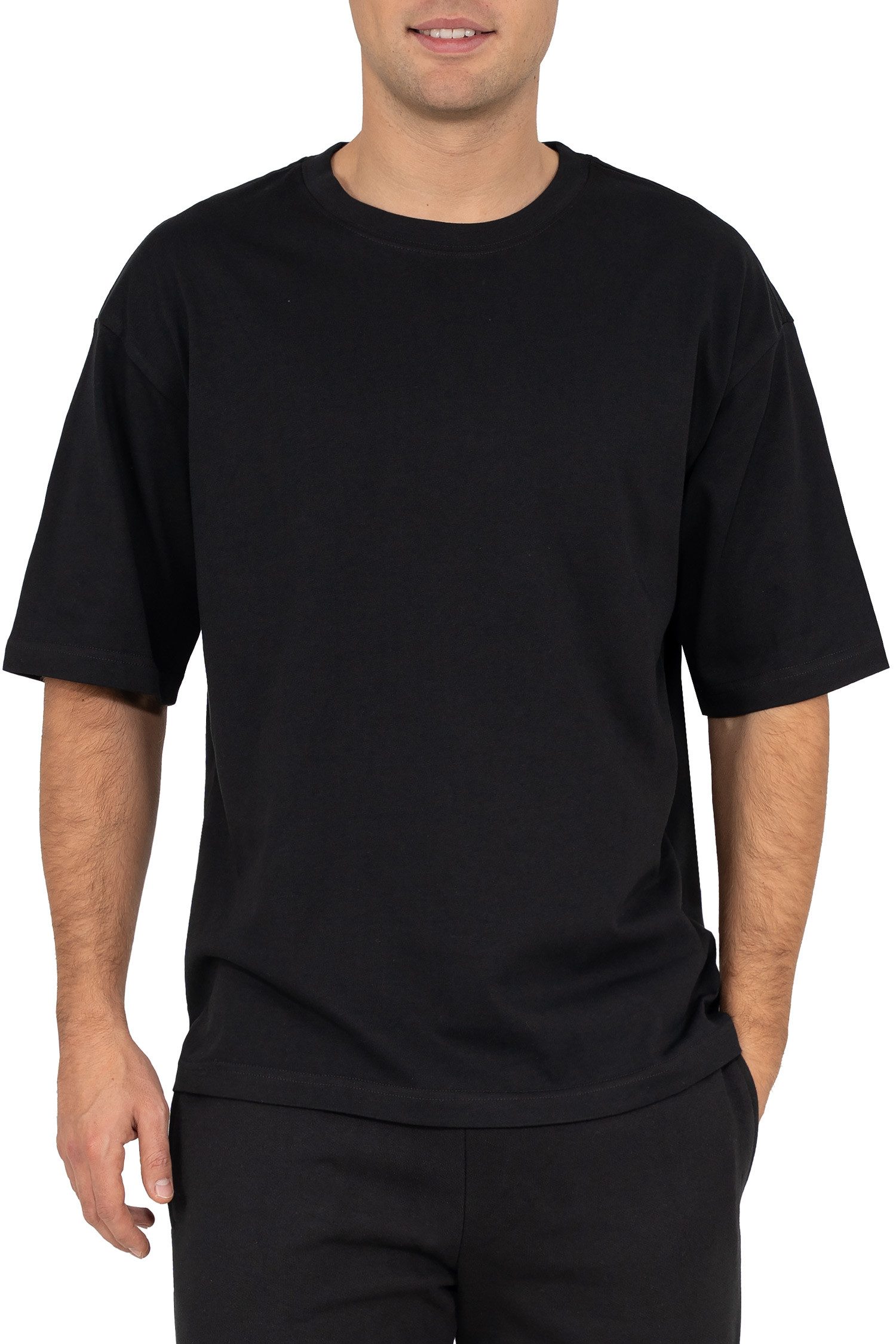 Reichstadt T-Shirt Kurzarm Rundhals Shoulder Drop Herren T-Shirt 25RS071 in kräftigen Farben