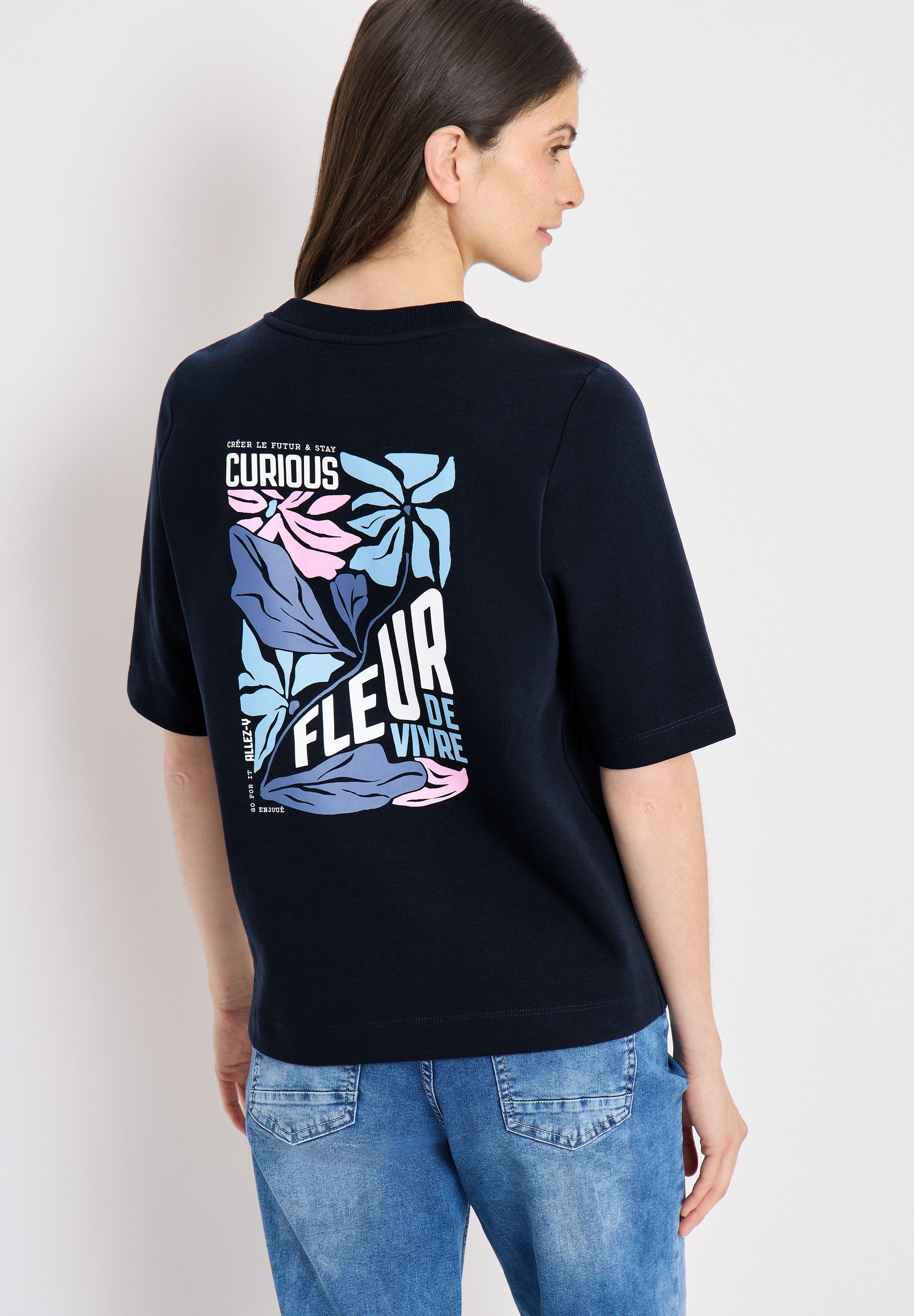 CECIL Sweater Kurzarmsweater mit großem Rückenprint günstig online kaufen