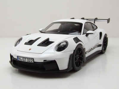 Norev Modellauto Porsche 911 GT3 RS 2022 weiß schwarz Modellauto 1:18 Norev, Maßstab 1:18