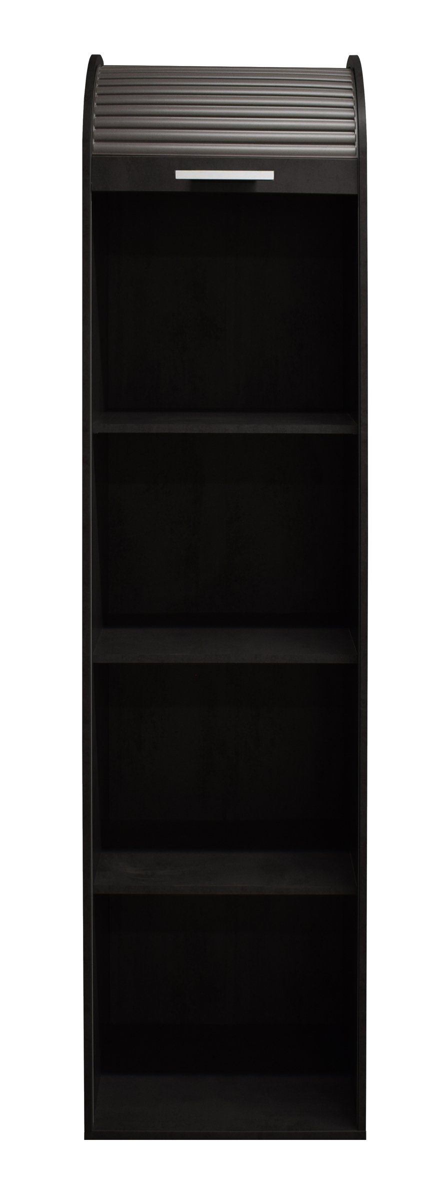 möbelando Jalousieschrank Jalousieschrank in schwarzstahl / graphit mit 2 Einlegeböden