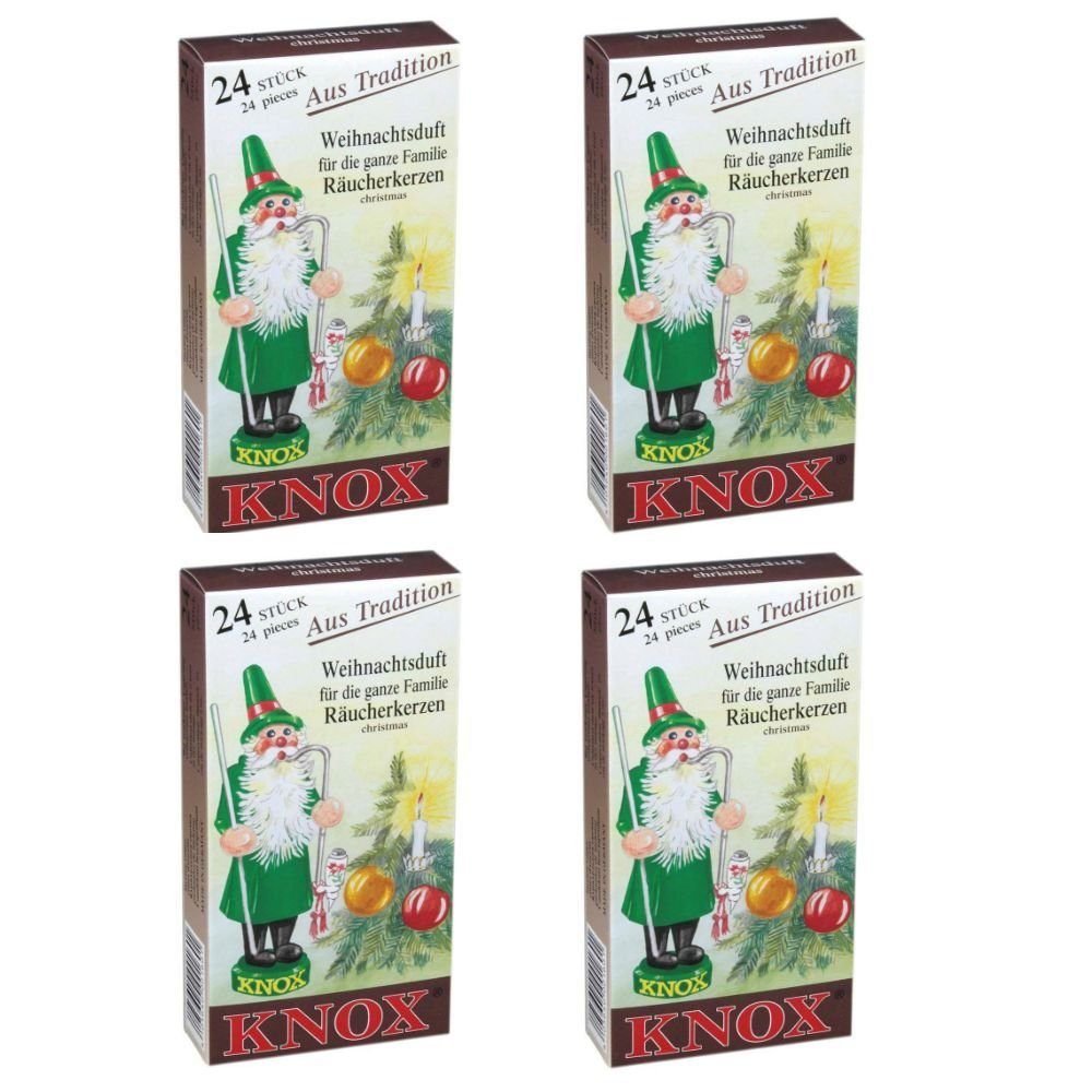 KNOX Räuchermännchen 4 Päckchen Räucherkerzen- Weihnachtsduft - 24er Packung