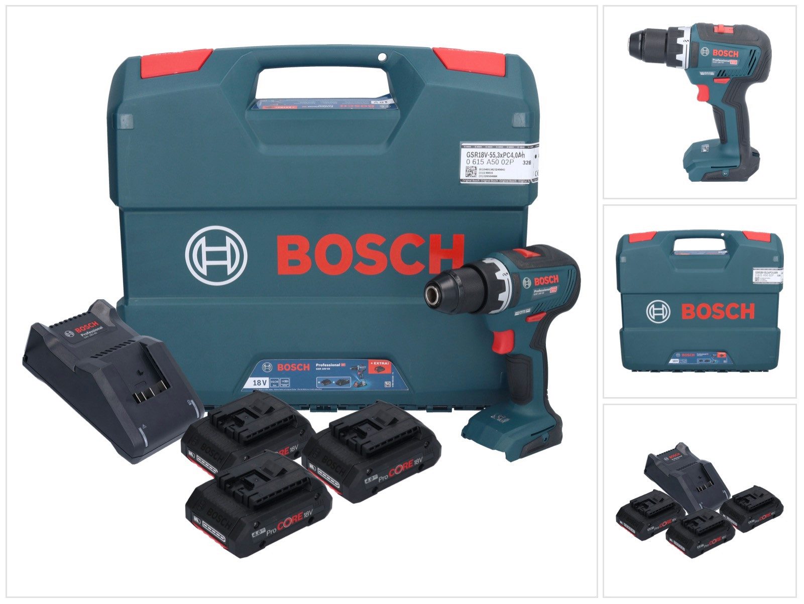 Bosch Professional Akku-Schrauber Bosch GSR 18V-55 Professional Akku Bohrschrauber 18 V 55 Nm Brushless