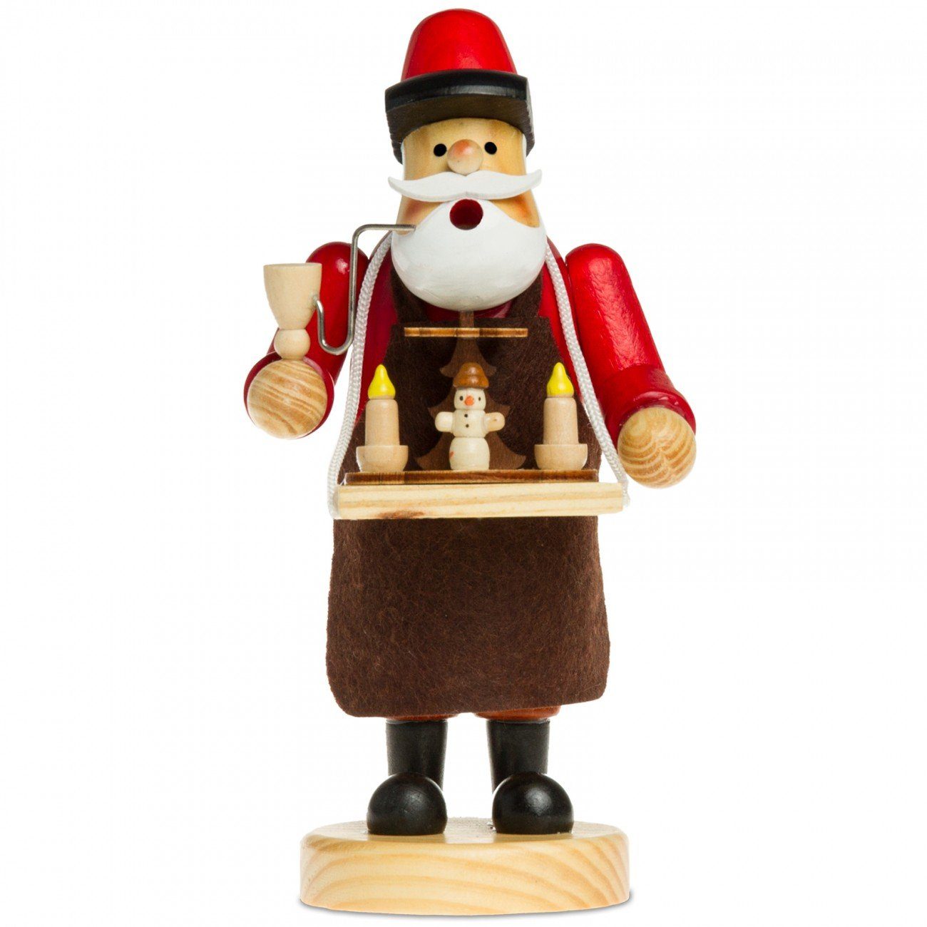 SIKORA Weihnachtsfigur RM-A Räuchermännchen aus Motive Pyramidenbauer verschiedene Holz 3 - Größen rot A17