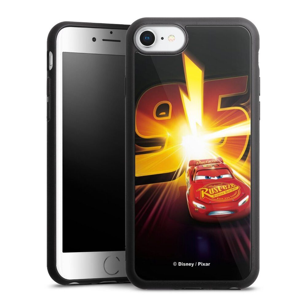 DeinDesign Handyhülle Offizielles Lizenzprodukt Cars Lightning Mcqueen 95 Cars3 Lightning 95, Apple iPhone 8 Gallery Case Glas Hülle Schutzhülle 9H Gehärtetes Glas