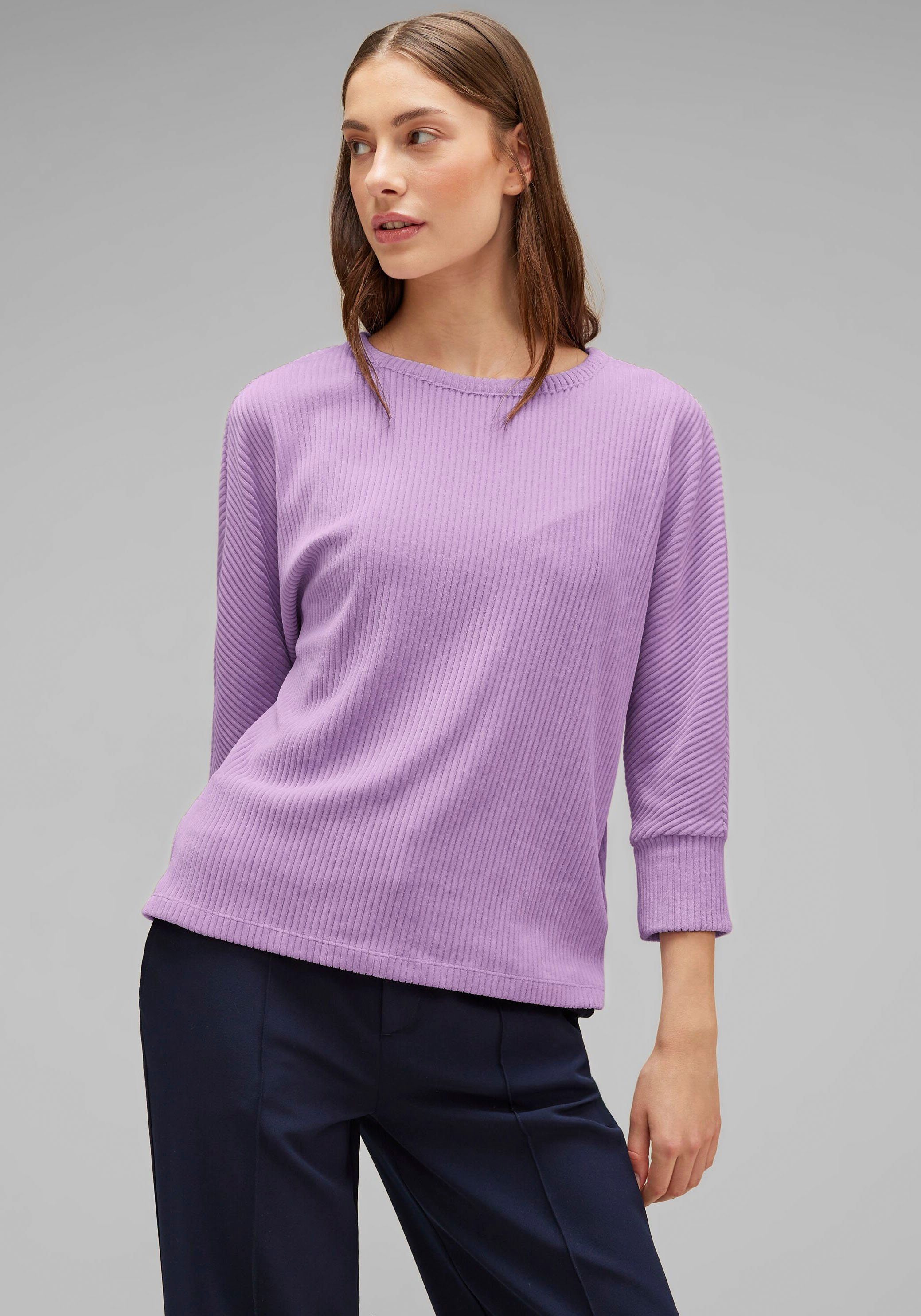 STREET ONE 3/4-Arm-Shirt im lilac Style pure Ellen soft