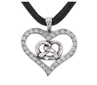 Moschen-Bayern Herzkette Trachtenkette Trachtenschmuck Herzkette Dirndlkette Breze, Halskette mit Swarovski-Kristall