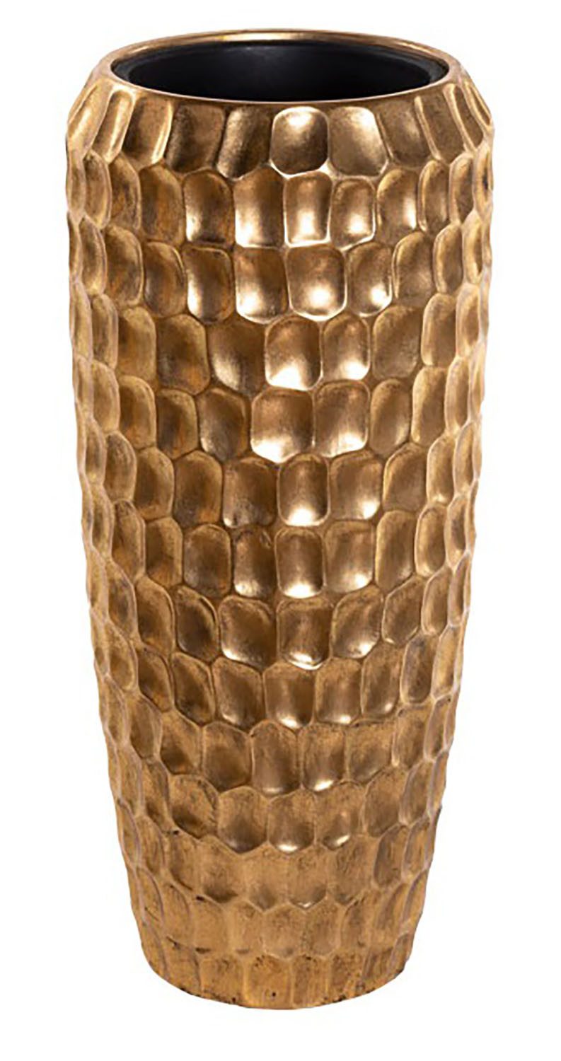 Flingora Bodenvase Celice, mit Einsatz - Fiberglas - Indoor & Outdoor - Gold - Höhe 75 cm