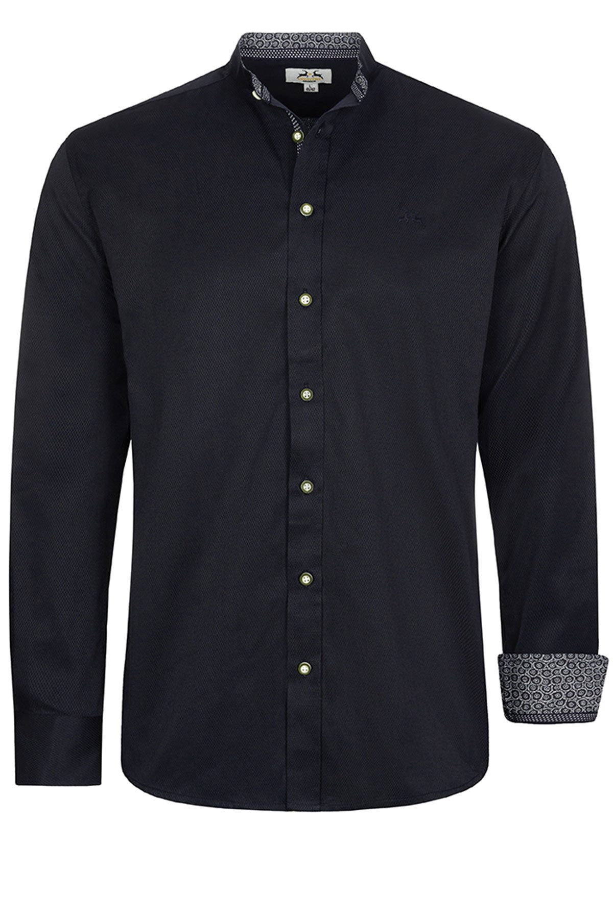 Trachtenhemd MADDOX Herren Slimfit - Hemd-92, Schwarz