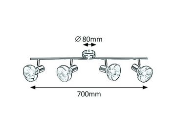 Rabalux LED Deckenspots "Holly" 4-flammig, Metall, orange, E14, B700mm