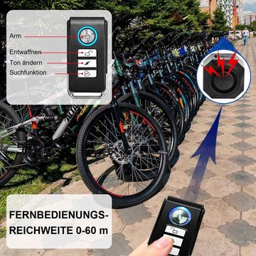 yozhiqu Fahrradalarmanlage,Diebstahlschutz Fahrrad Alarm,USB-wiederaufladbarer Fahrrad-Alarmanlage (Fahrradalarm mit Fernbedienung, elektrisch,110 dB laut und wasserdicht)