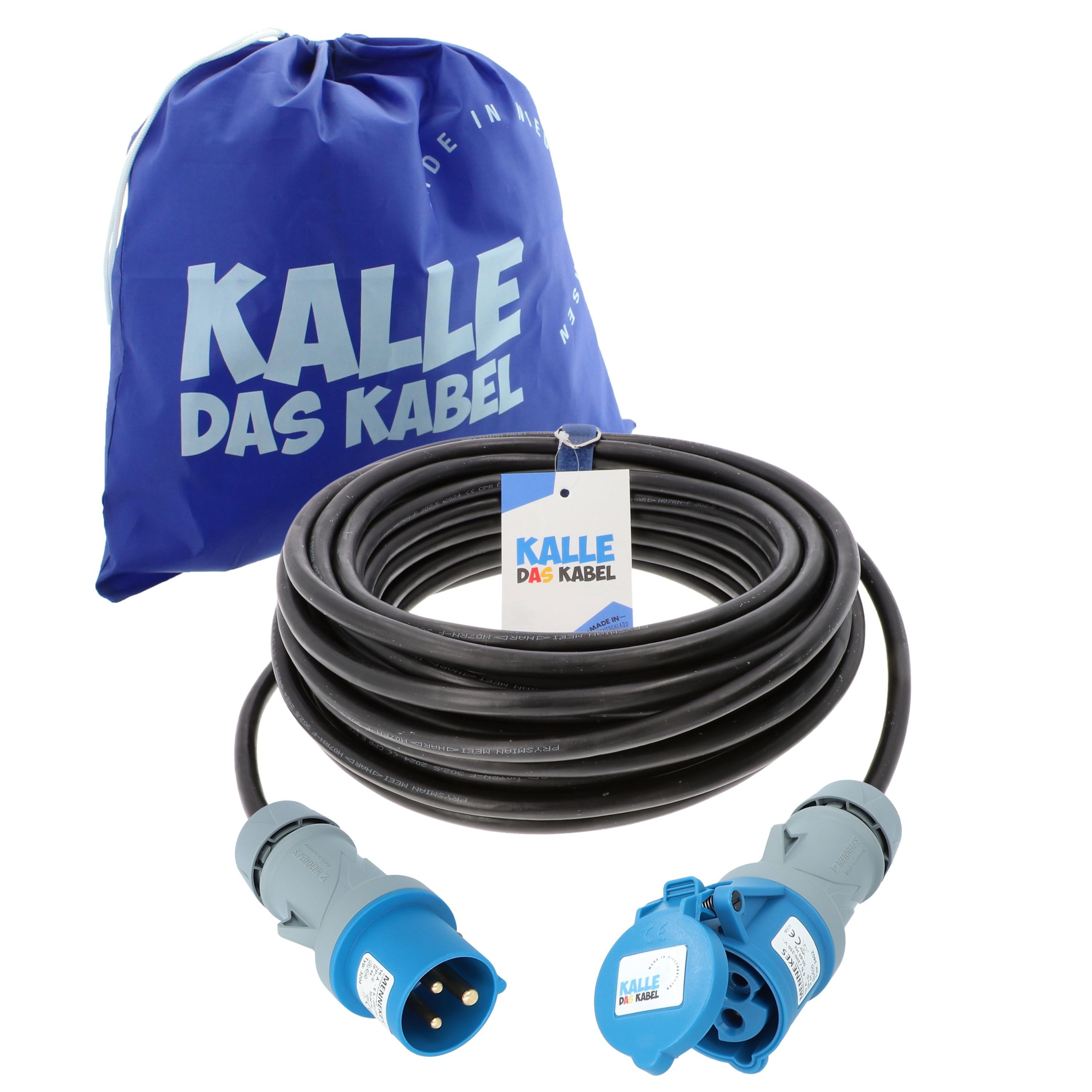 KALLE DAS KABEL Kalle Verlängerungskabel CEE 230V 16A 1,5mm² IP44 25 Meter Verlängerungskabel, CEE, CEE (2500 cm)